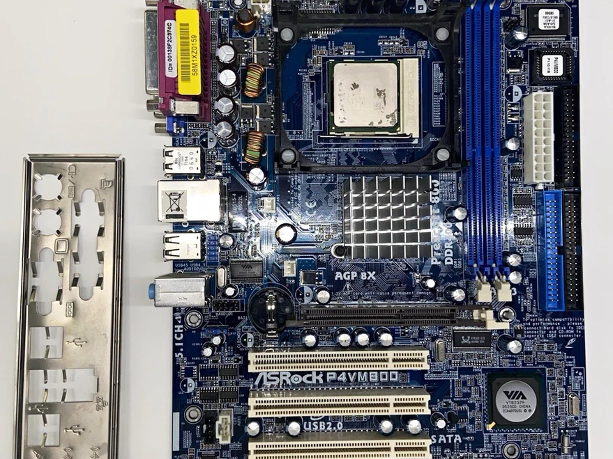 ASRock P4VM800 MicroATX Socket 478 DDR AGP PCI Motherboard w/ I/O Shield