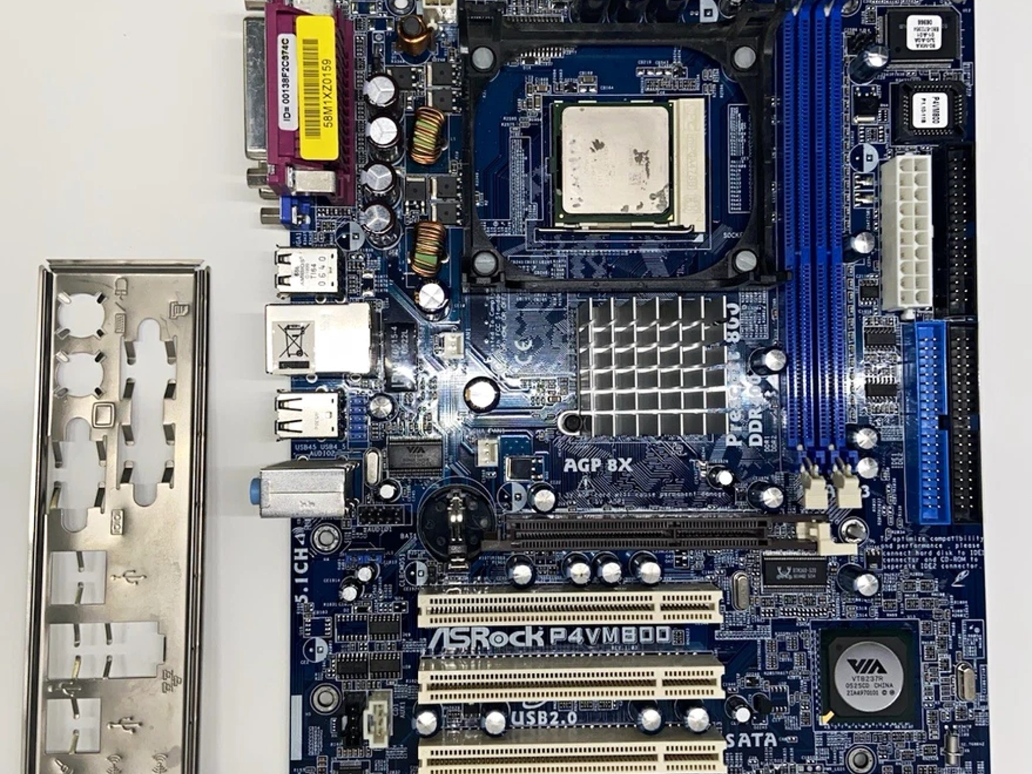 ASRock P4VM800 MicroATX Socket 478 DDR AGP PCI Motherboard w/ I/O Shield