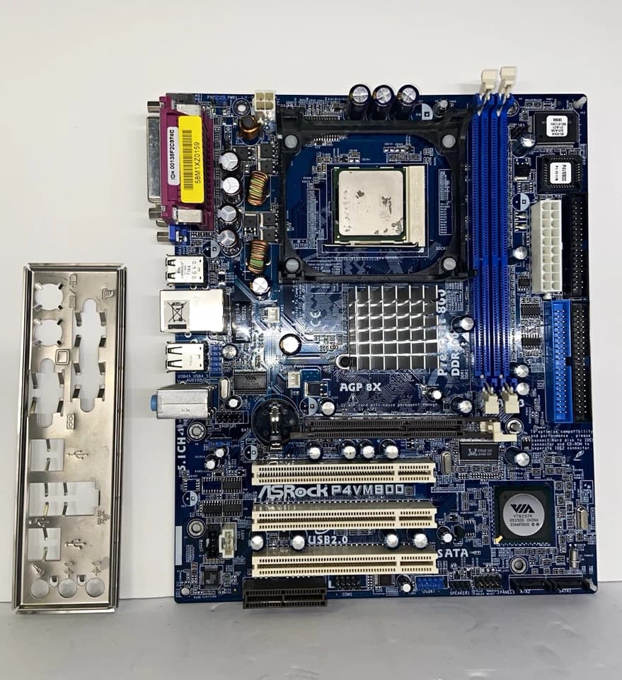 ASRock P4VM800 MicroATX Socket 478 DDR AGP PCI Motherboard w/ I/O Shield