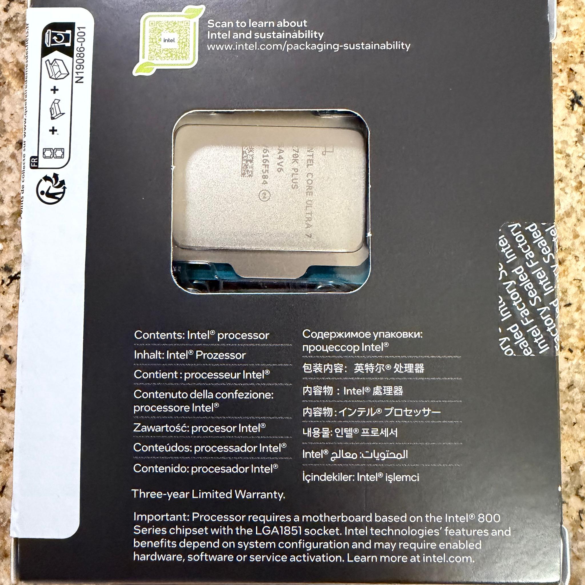NEW Intel Core Ultra 7 270K Plus Arrow Lake 3.7GHz 24-Core LGA 1851 Boxed Processor
