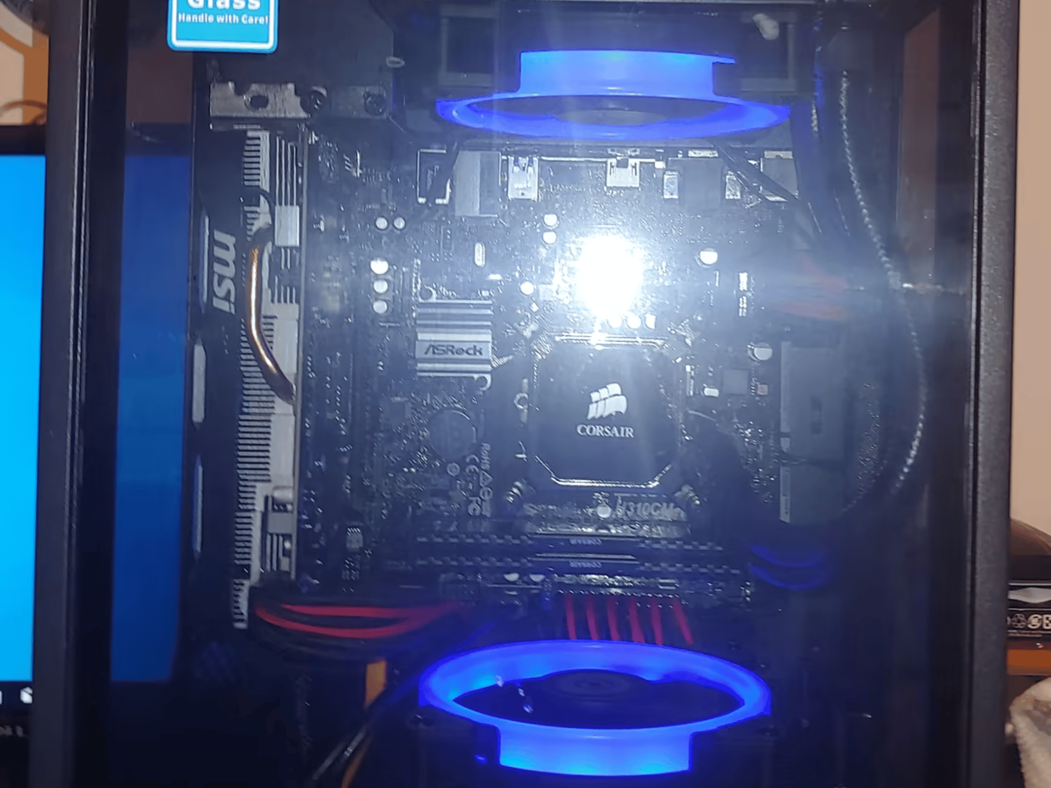 Mini ITX GTX 1650 256SSD 2TB HD Water Cooled Thermaltake Tower 100