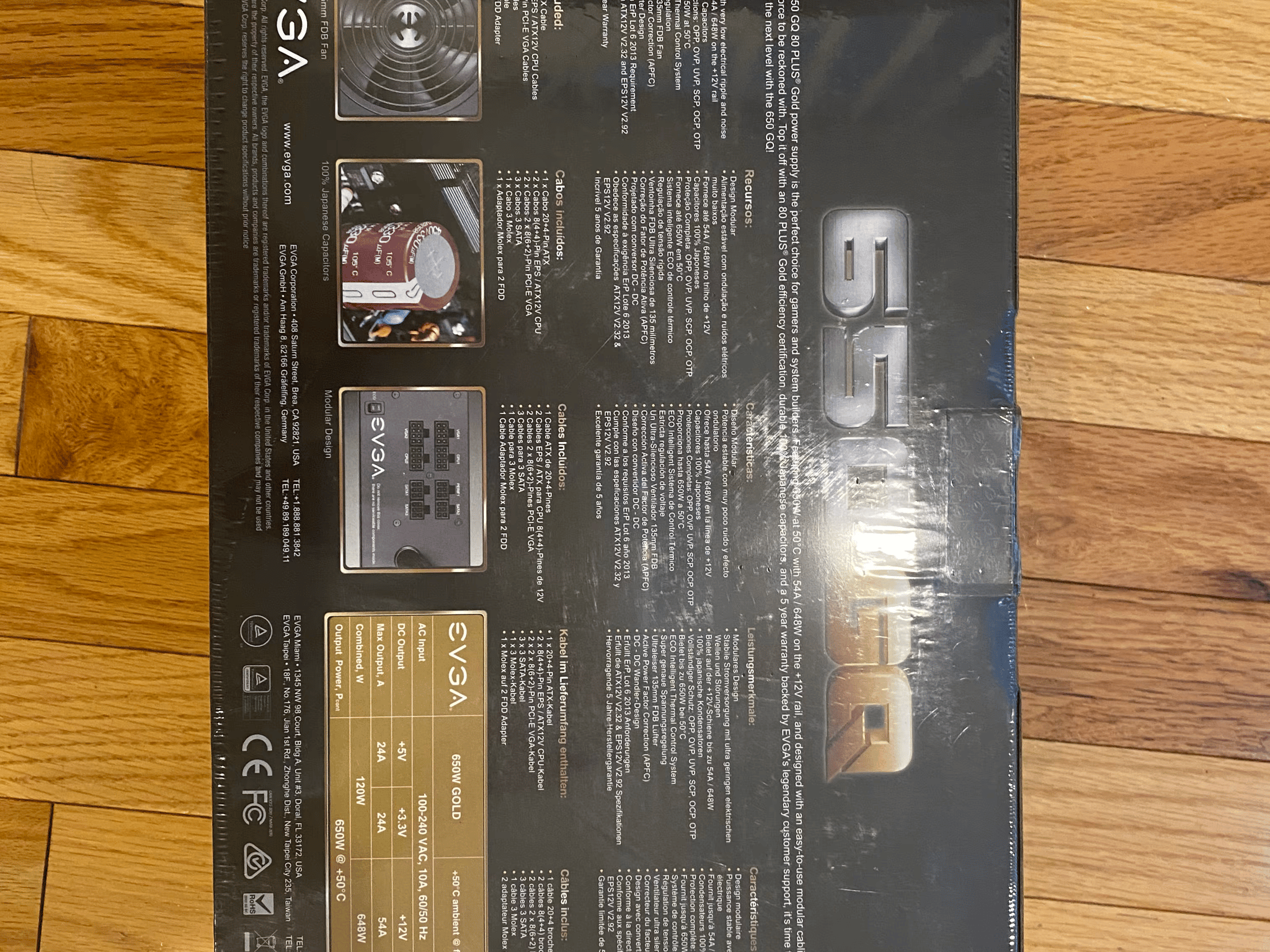 EVGA 650 W 80+ Gold Certified Semi-modular ATX PSU
