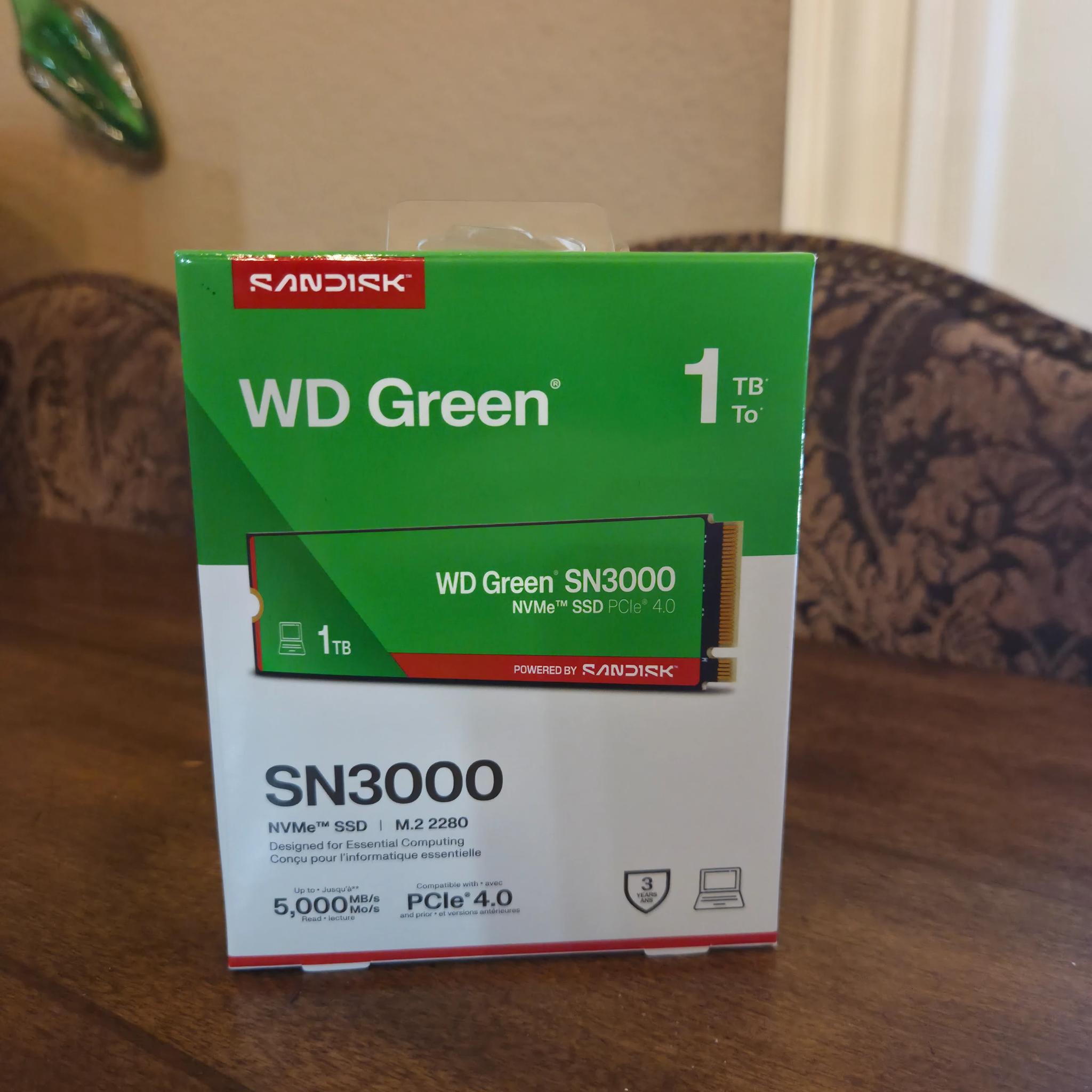 1TB PCIe 4.0 Western Digital/Sandisk WD Green SN3000 NVMe SSD - Brand New in Box!