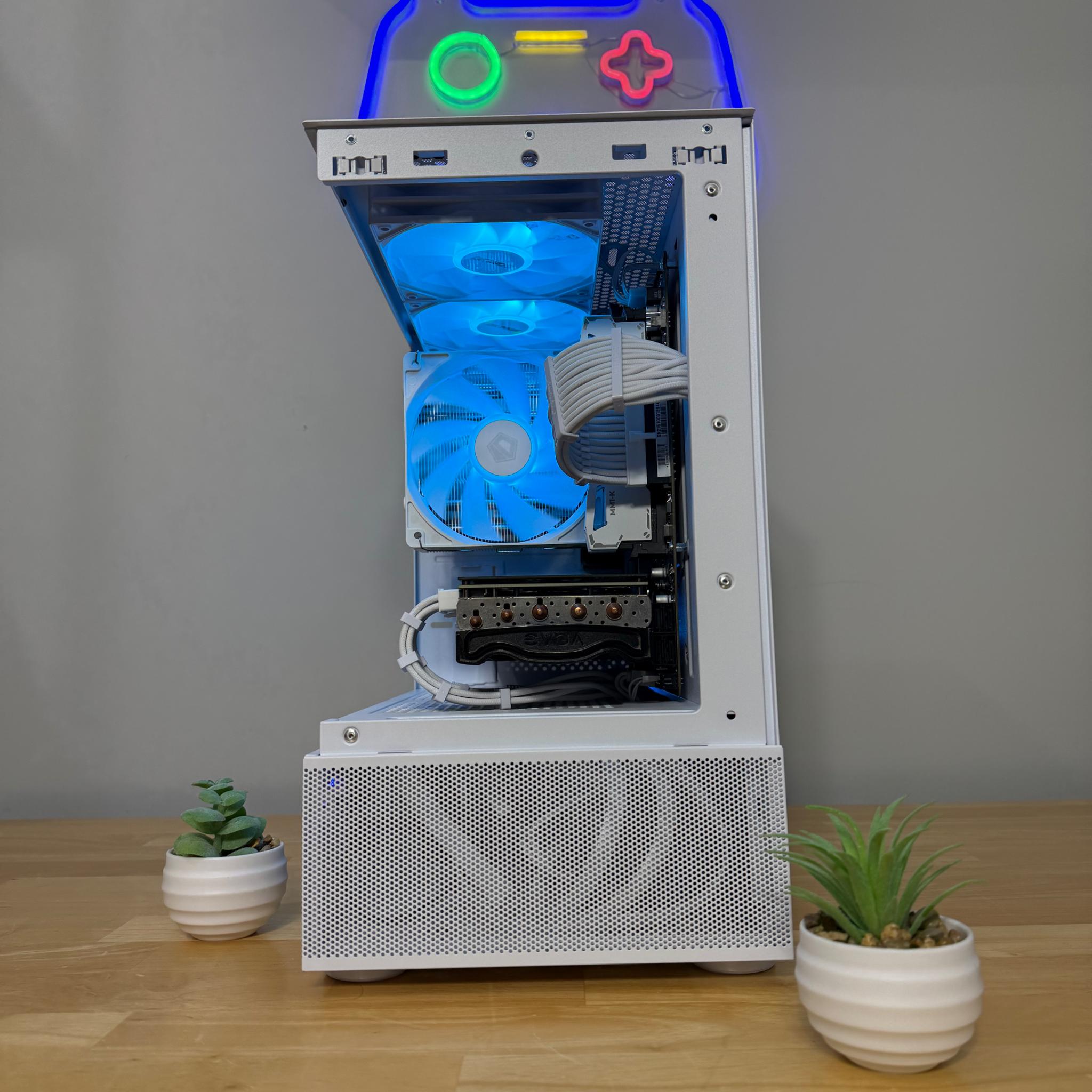 Custom White 1440p Gaming PC-Ryzen 5 5500-RTX 3070-1TB SSD-16GB Ram