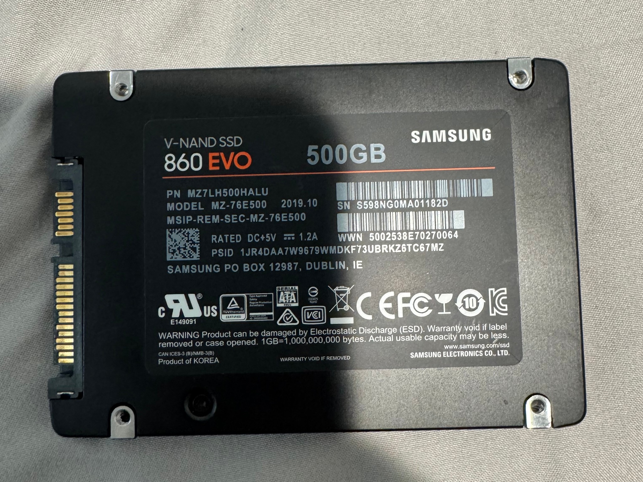 Samsung 860 EVO 500GB SATA SSD