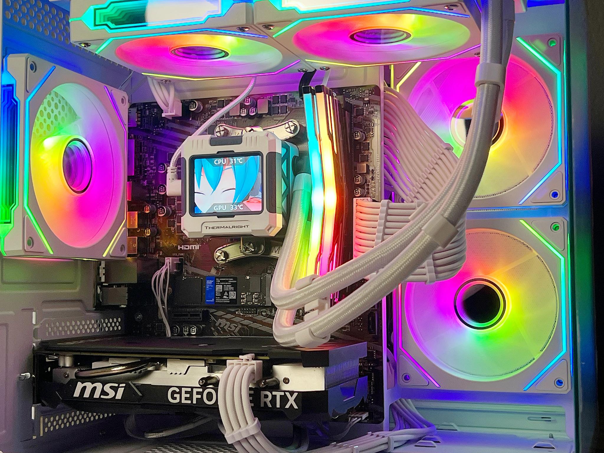 🔥 RTX 4060 Watercooled LCD Performance Gaming PC - Ryzen 5 4500, 16gb, 1tb NVME