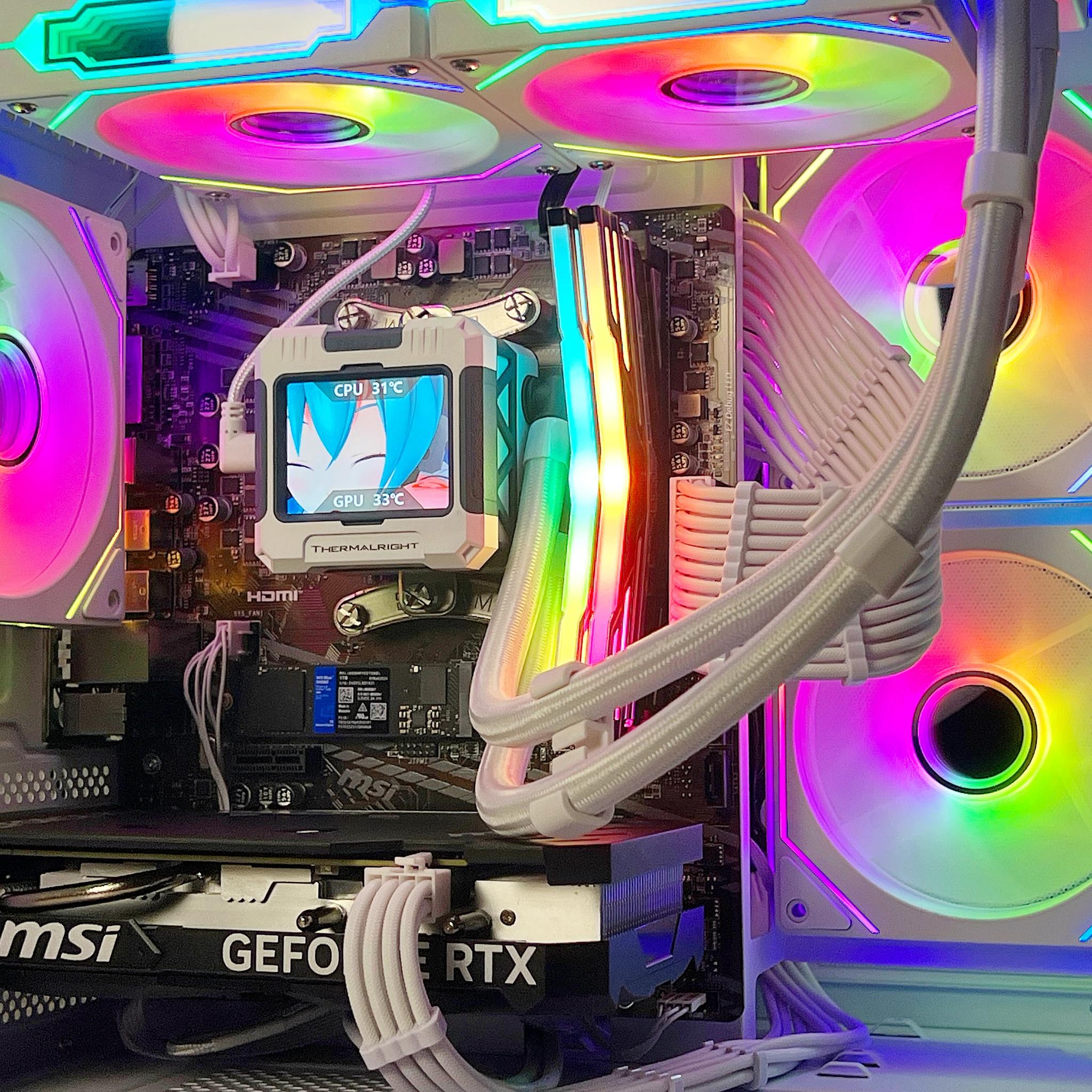 🔥 RTX 4060 Watercooled LCD Performance Gaming PC - Ryzen 5 4500, 16gb, 1tb NVME