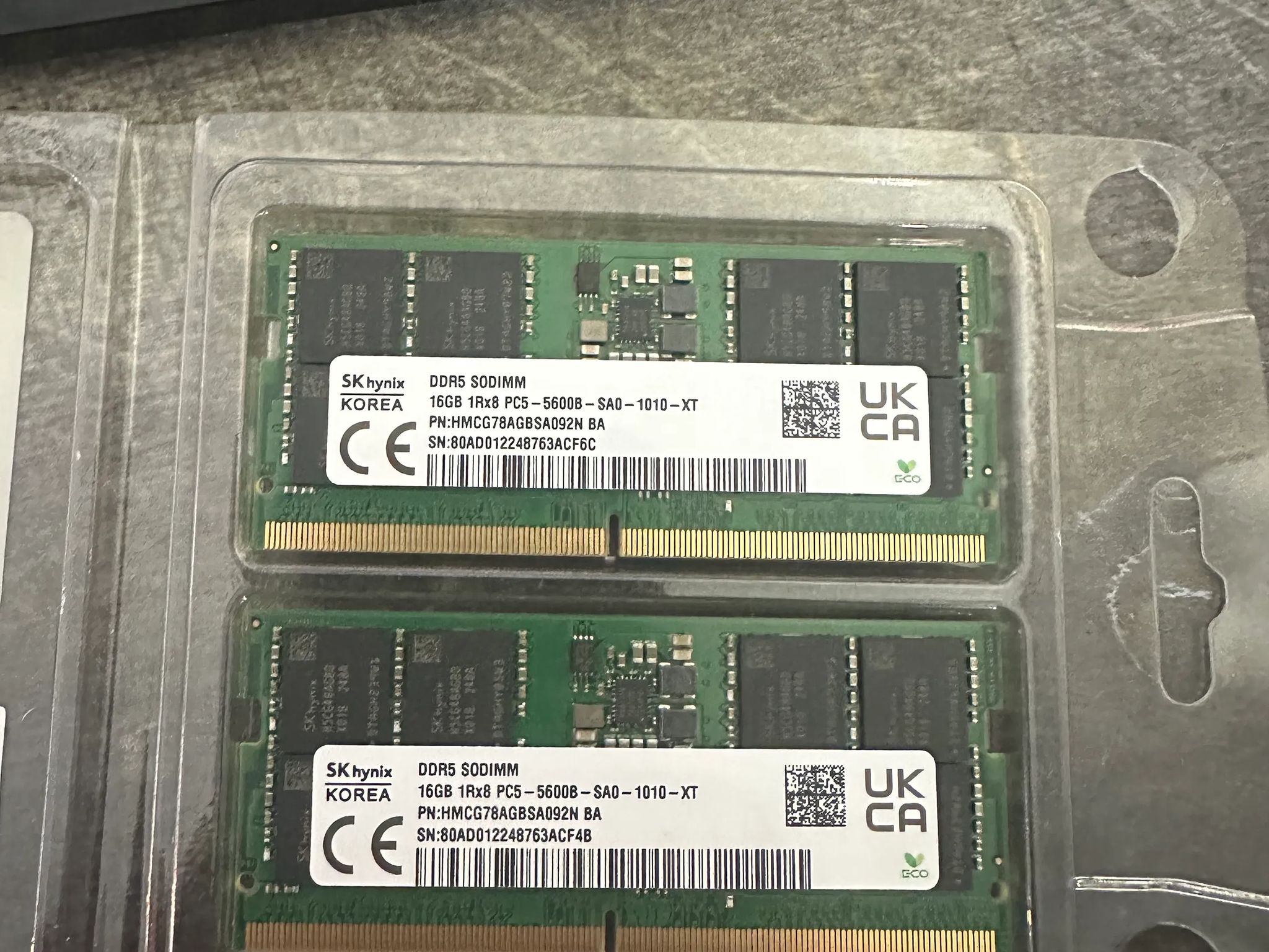 SK Hynix 32GB 2x16GB DDR5 SODIMM 5600 - Laptop Memory