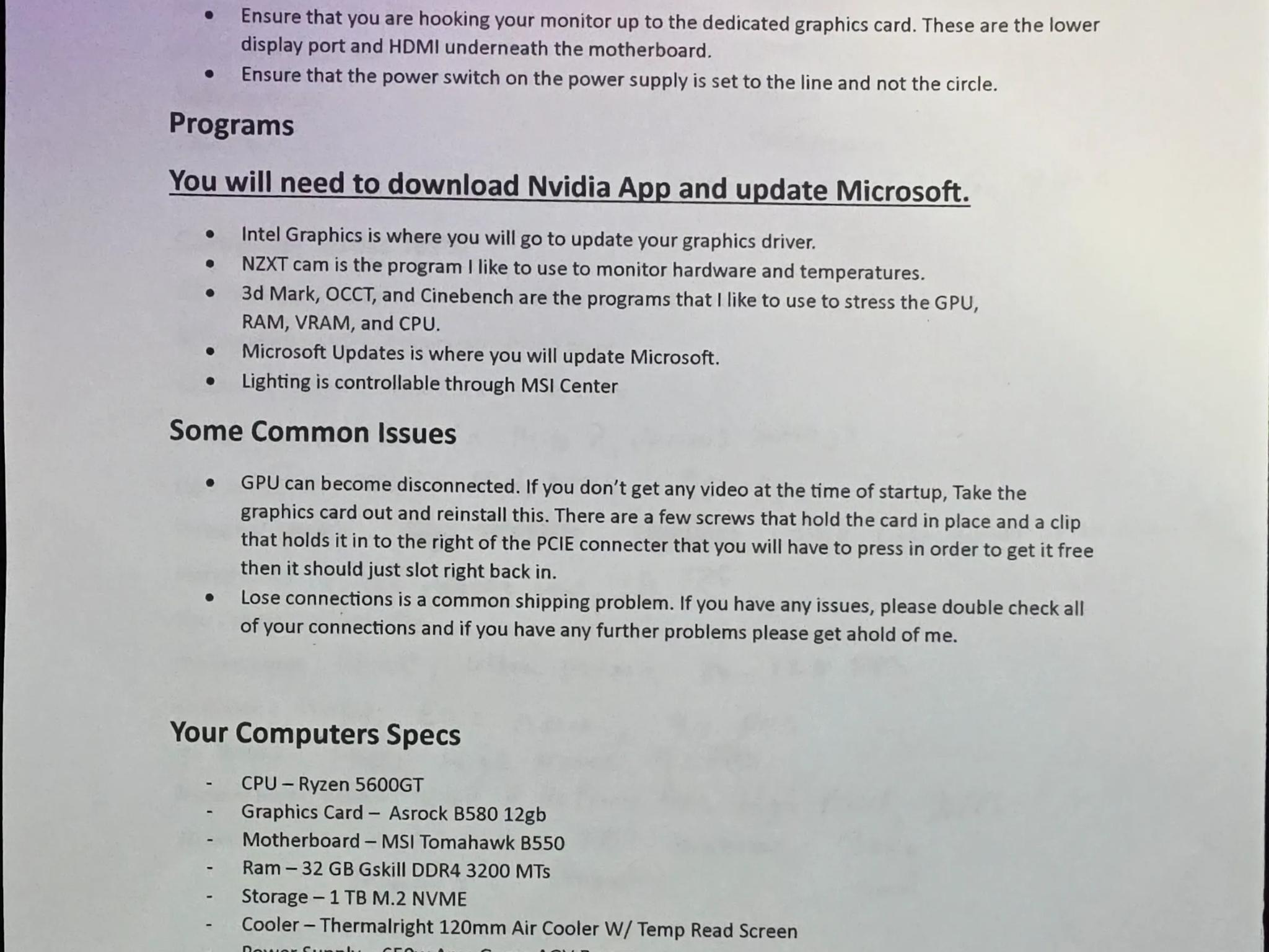 1440p Gaming / Streaming Computer PC (Ryzen 5600GT / Arc B580 / 1tb M.2 / 32gb DDR4)
