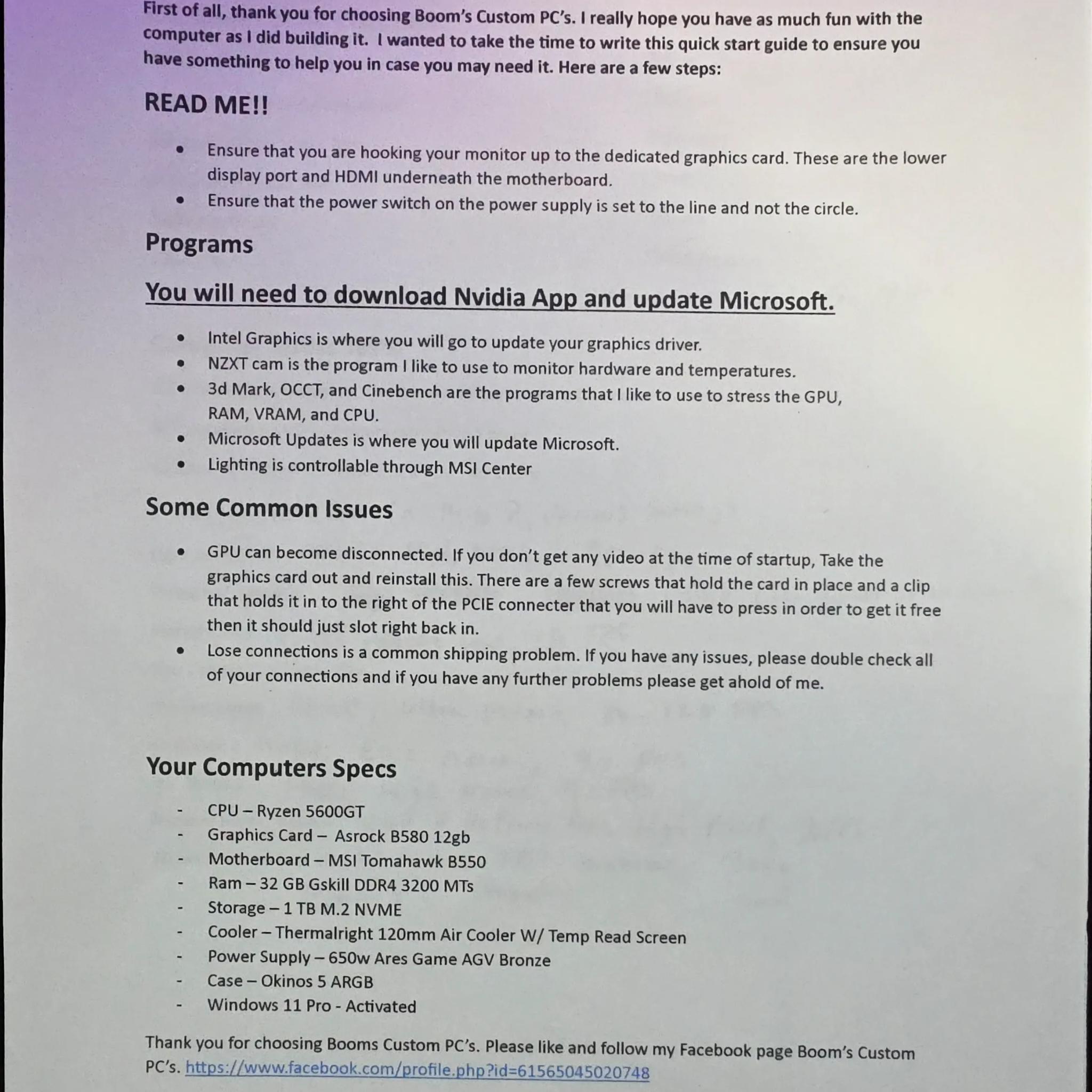 1440p Gaming / Streaming Computer PC (Ryzen 5600GT / Arc B580 / 1tb M.2 / 32gb DDR4)