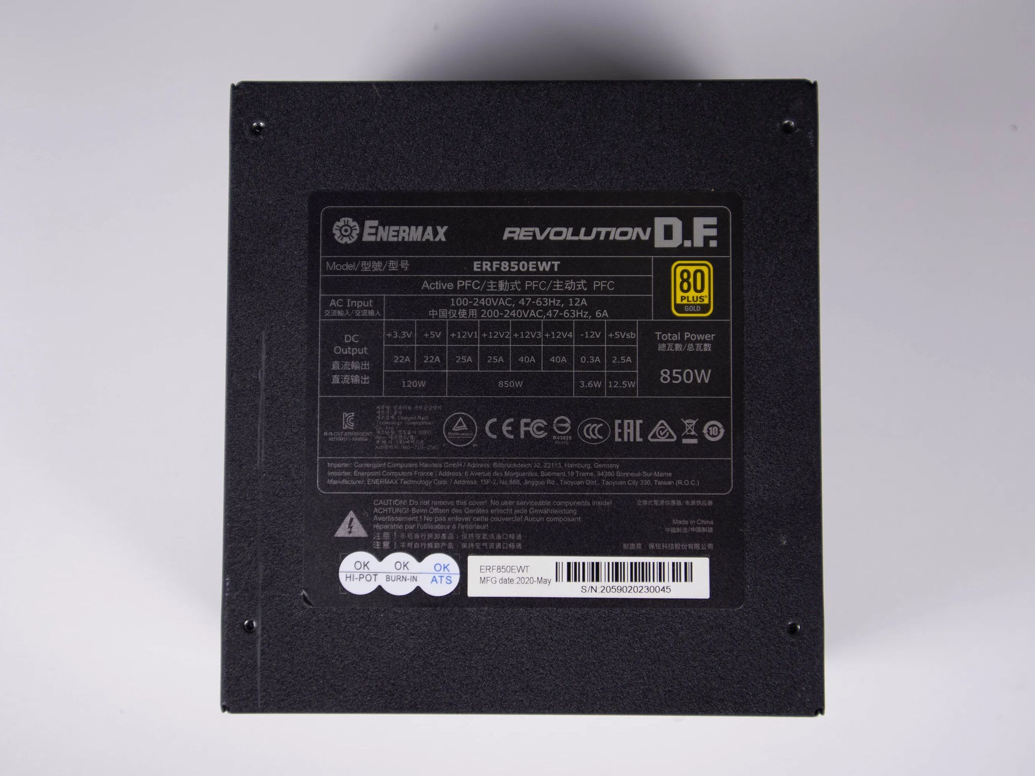 Enermax Revolution D.F 850W 80+ Gold Full Modular Power Supply