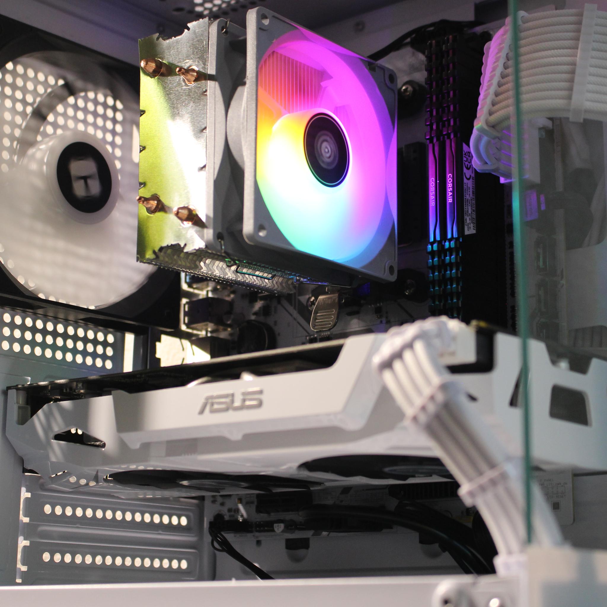 White Gaming PC | Windows 11 Pro | RX480 | R3 3100 | 512GB SSD | 16 GB RAM | WiFi and BLE