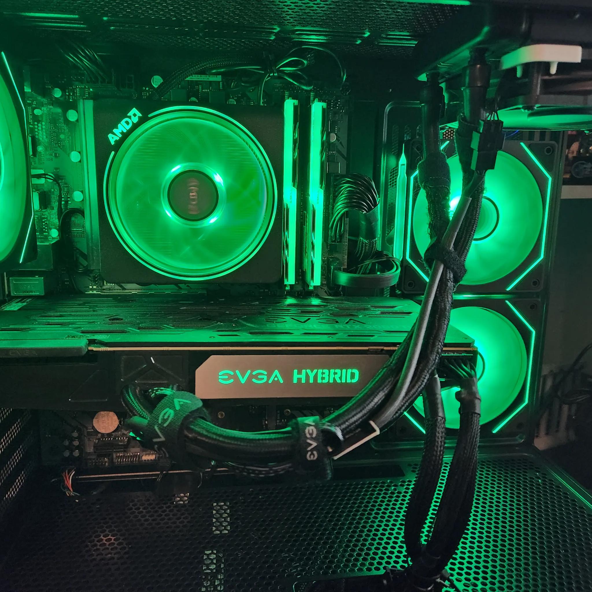 TEAM GEREN RTX 2080TI EVGA hybrid/ Ryzen 5 5600X 1440P gaming pc!