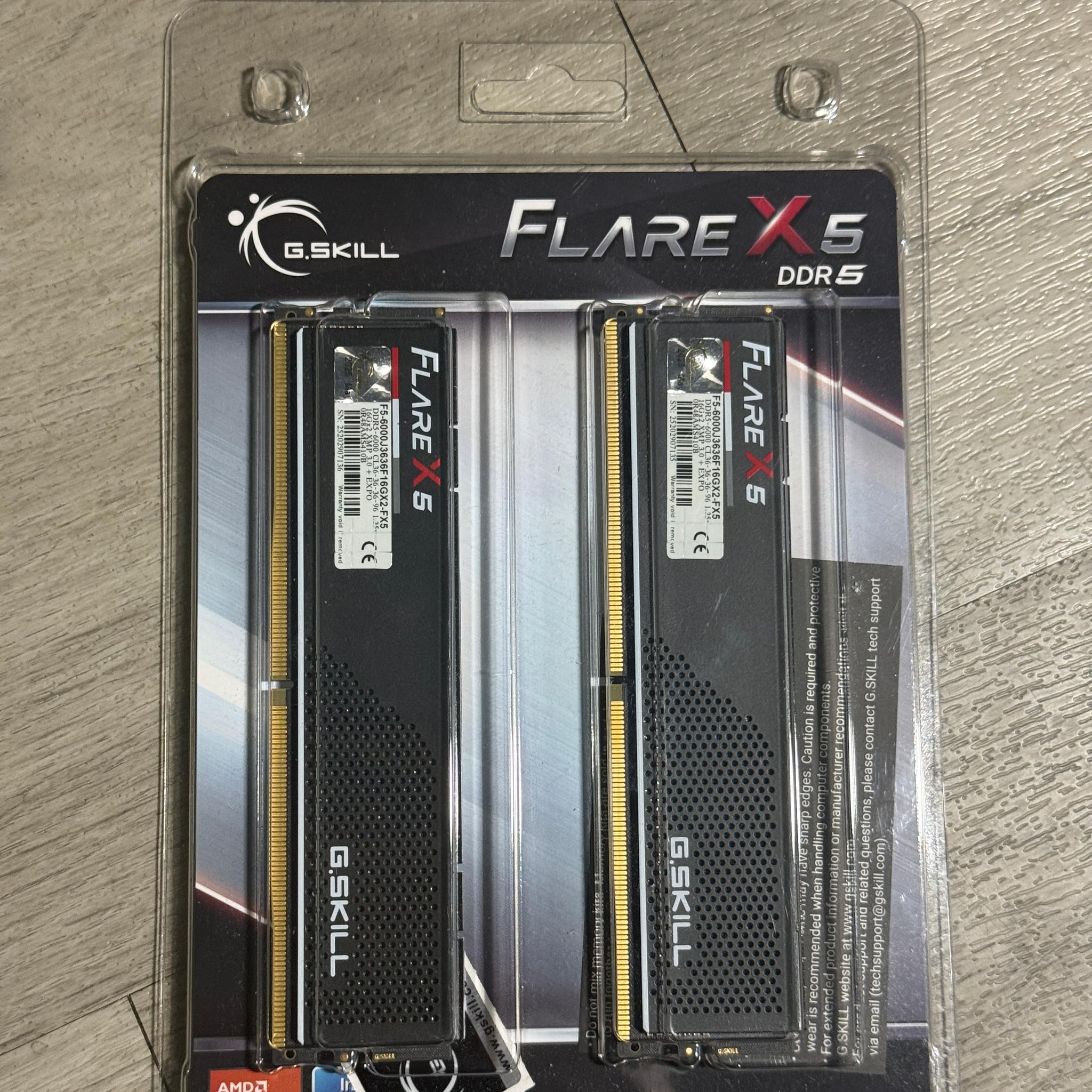 G.SKILL Flare X5 32GB (2x16GB) DDR5-6000 CL36 - New