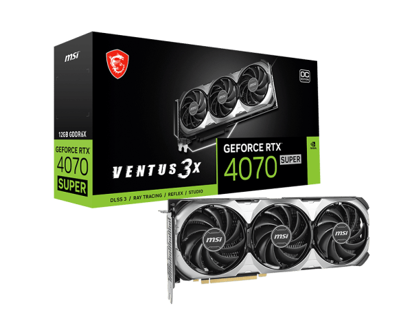 MSI Ventus 3X OC GeForce RTX 4070 Super 12GB - Graphics Card