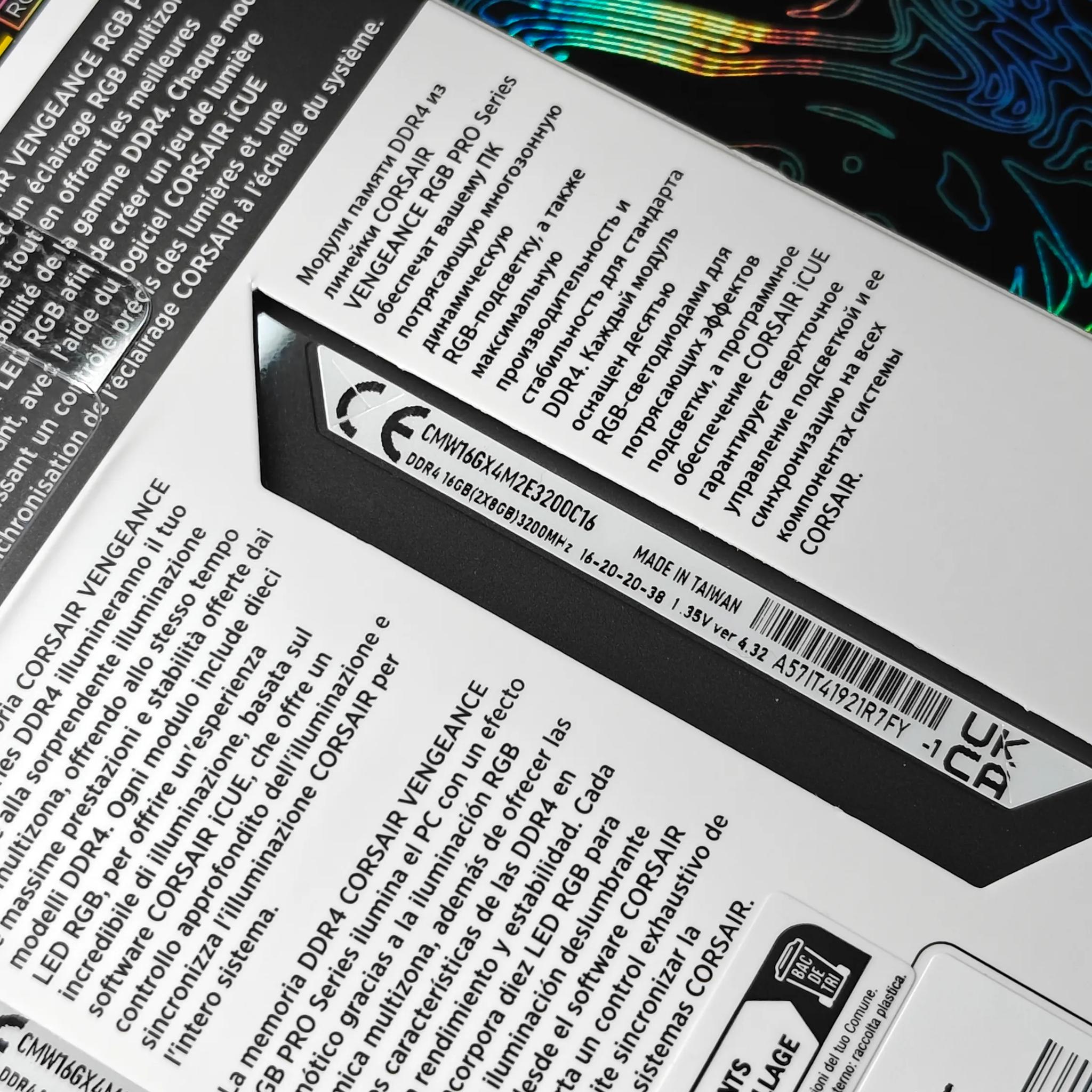 BNIB Corsair Vengeance RGB PRO 2x8GB DDR4-3200 Memory
