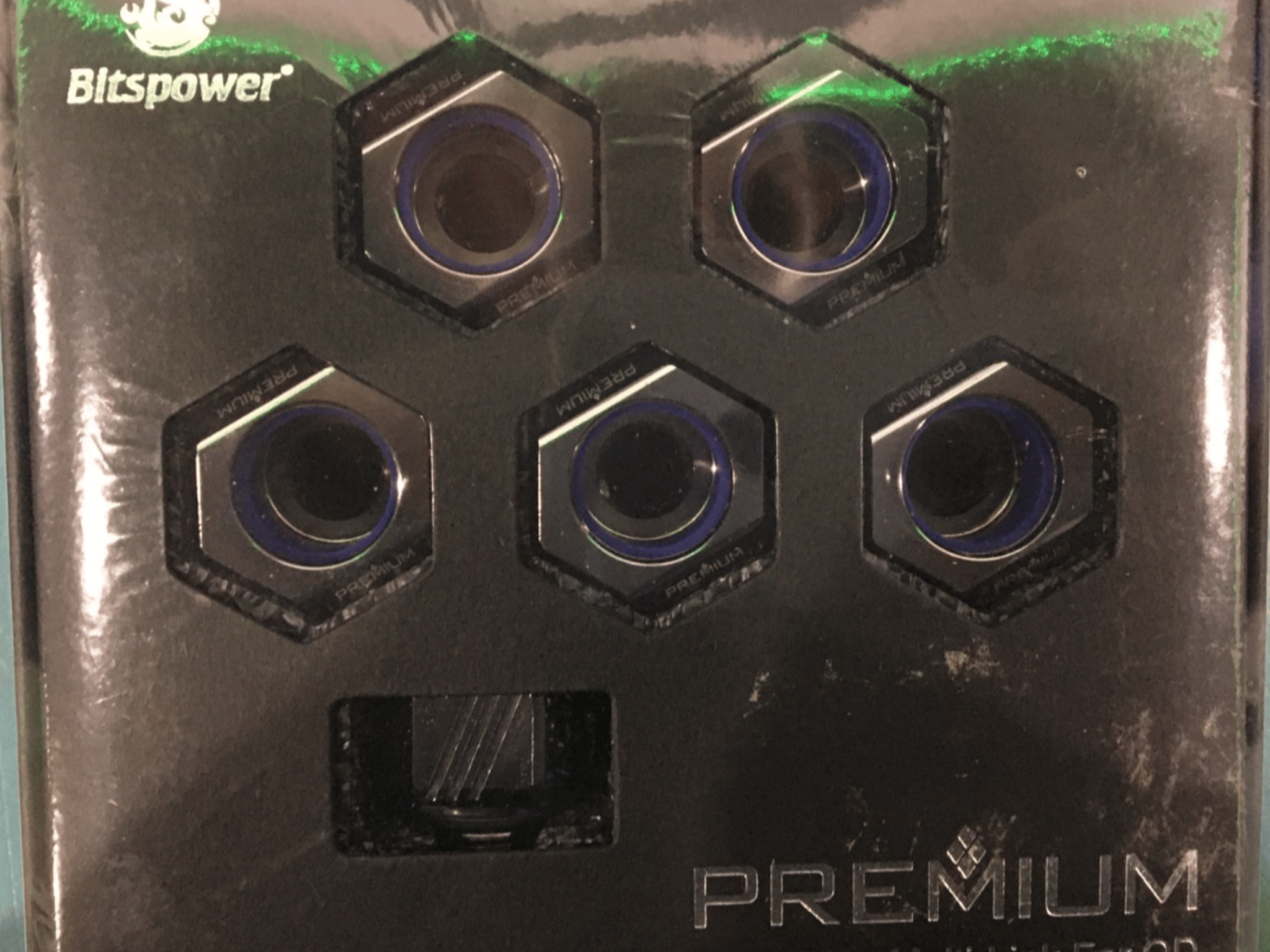 Bitspower G1/4 Hex Multi-Link for 14mm OD Hard Tube - Black 6-Pack