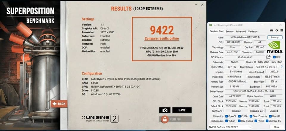 NVIDIA GeForce RTX 3070 Ti Founders Edition 8GB