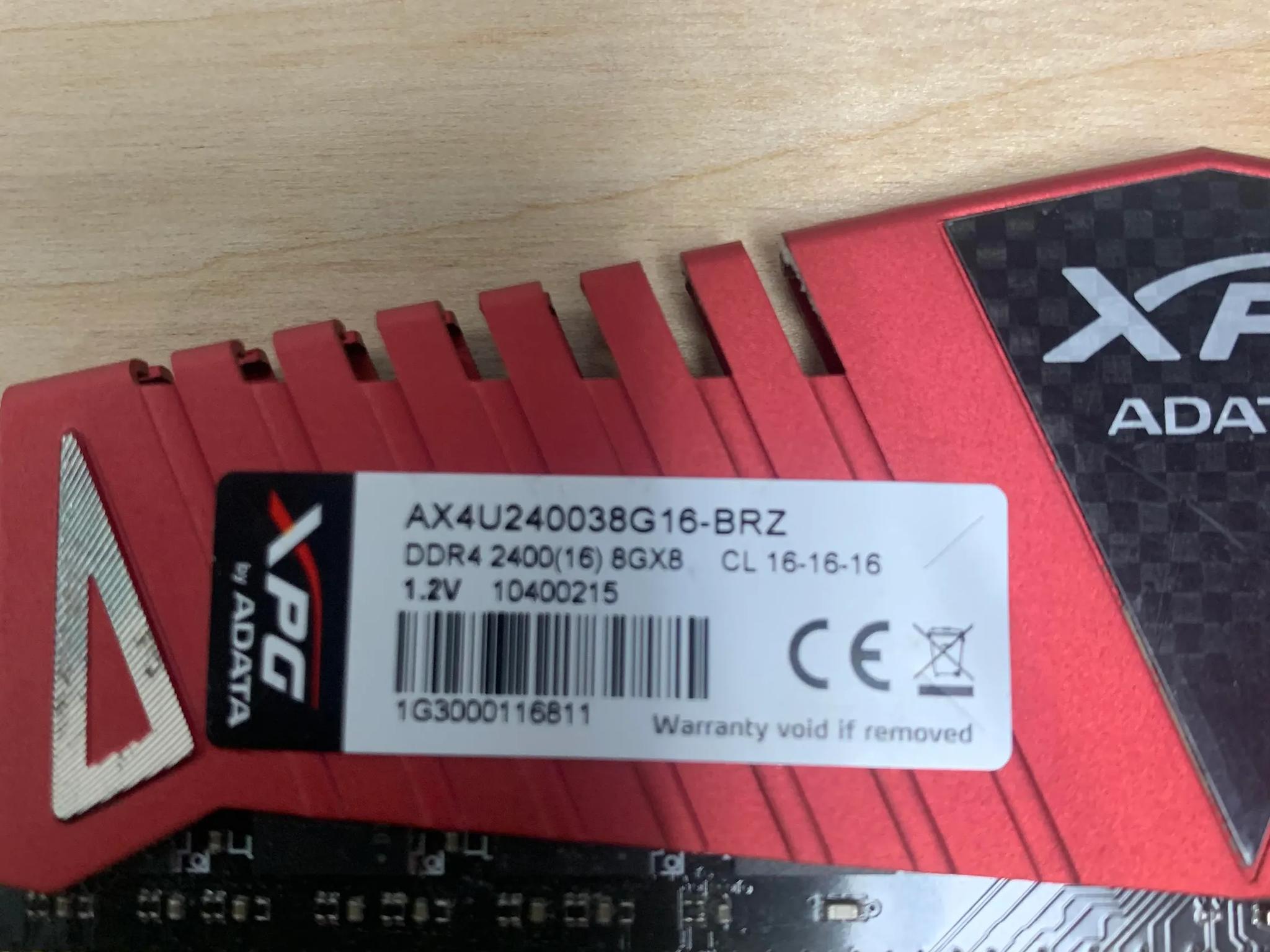 ADATA XPG 8GB DDR4 (1x8) 2400 MHZ CL16