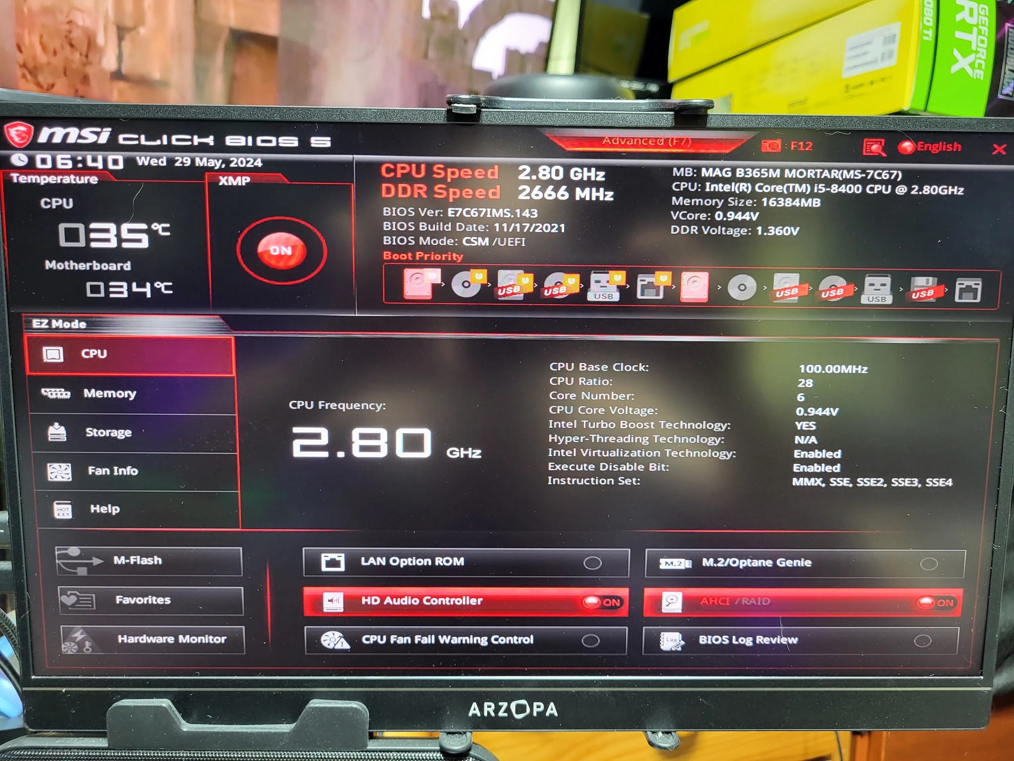 Sale!!!!  **MICRO ATX **  Mag Mortar B365m\ I5 8400 w/ rgb cooler, 16gb Ram and 1tb ssd