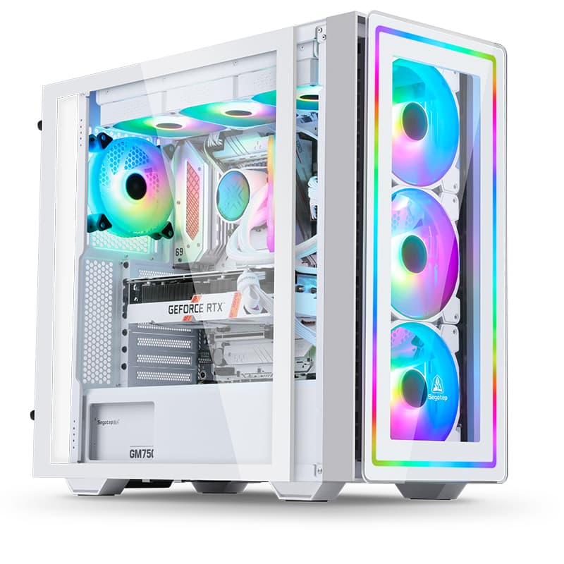 SEGOTEP 💫 Gank 360 RGB 💫 |ATX CASE | Dual 360mm AIO Support | Panoramic Glass | ARGB Panel