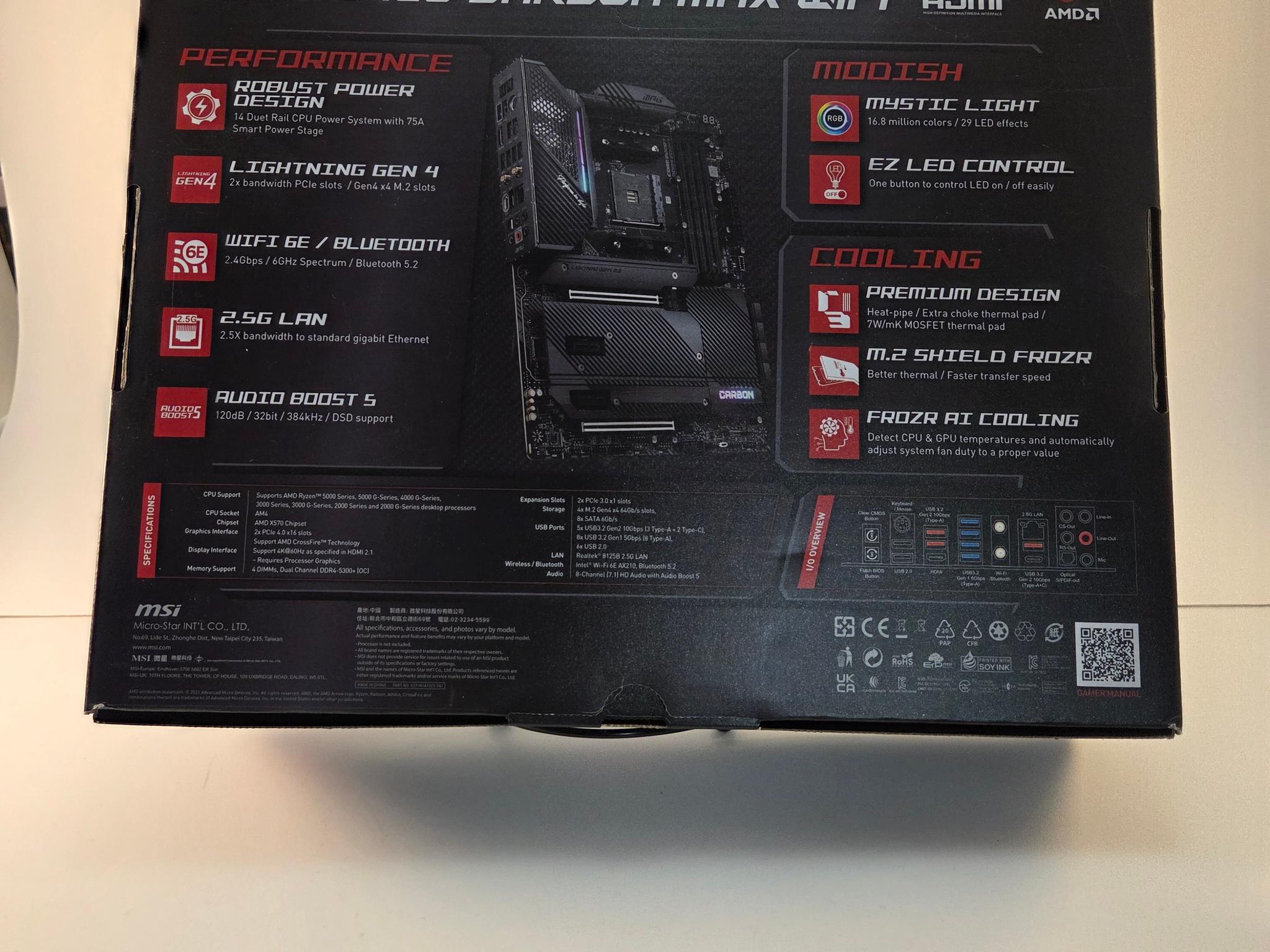 MSI MAG X570S Carbon Max WiFi Motherboard