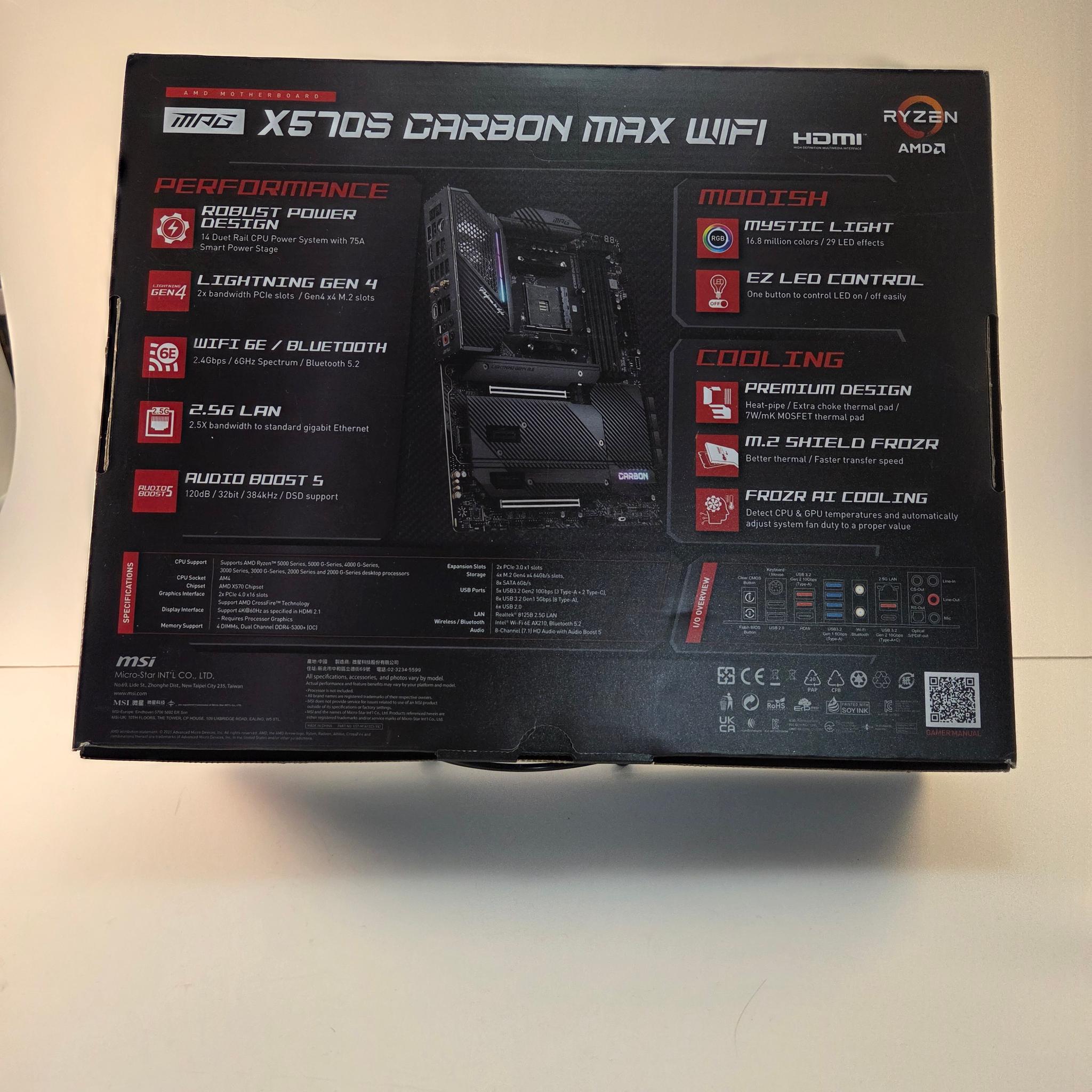 MSI MAG X570S Carbon Max WiFi Motherboard
