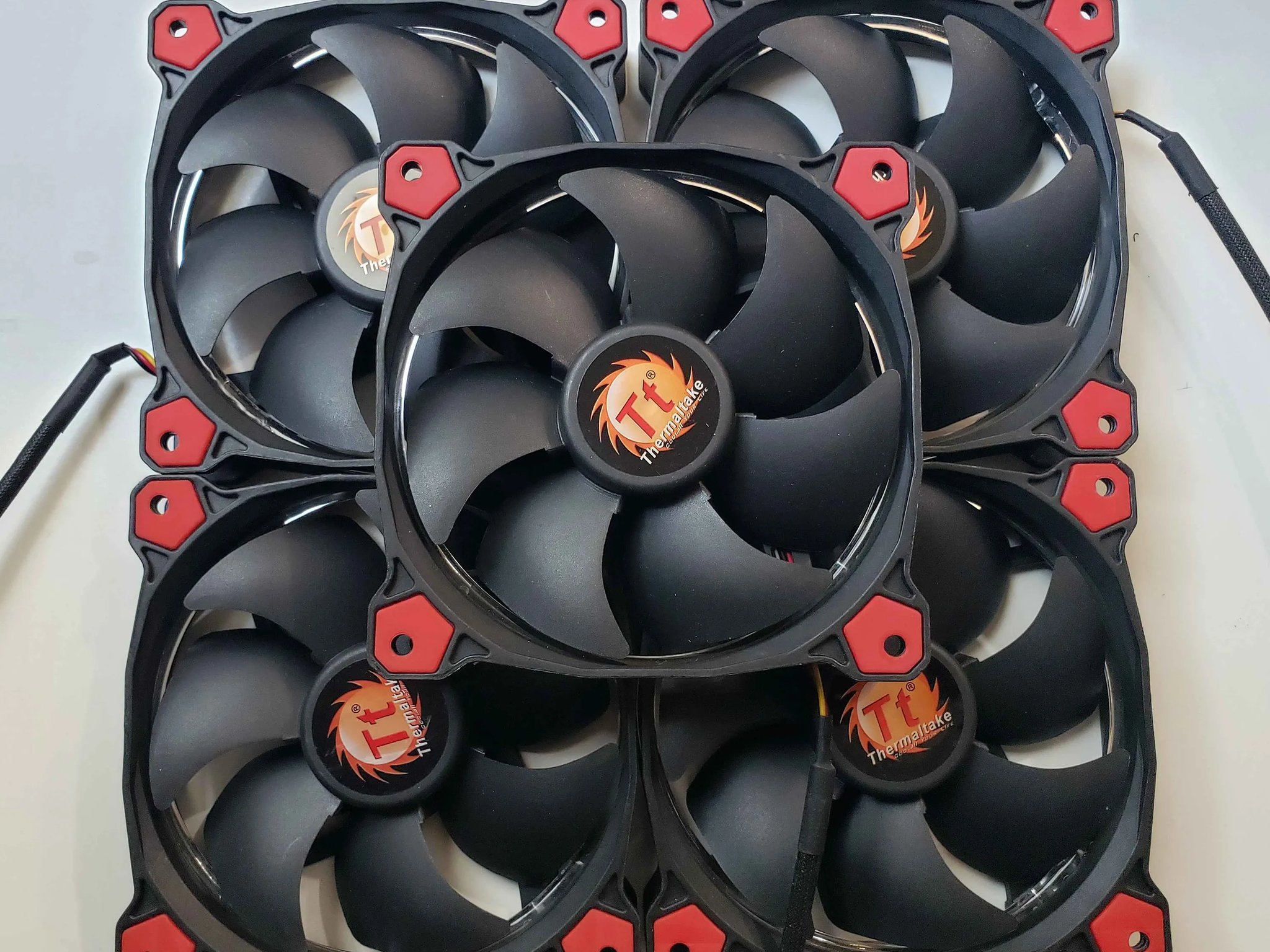 x5 Thermaltake 120mm Black/Red LED TT-1225 Case Fans