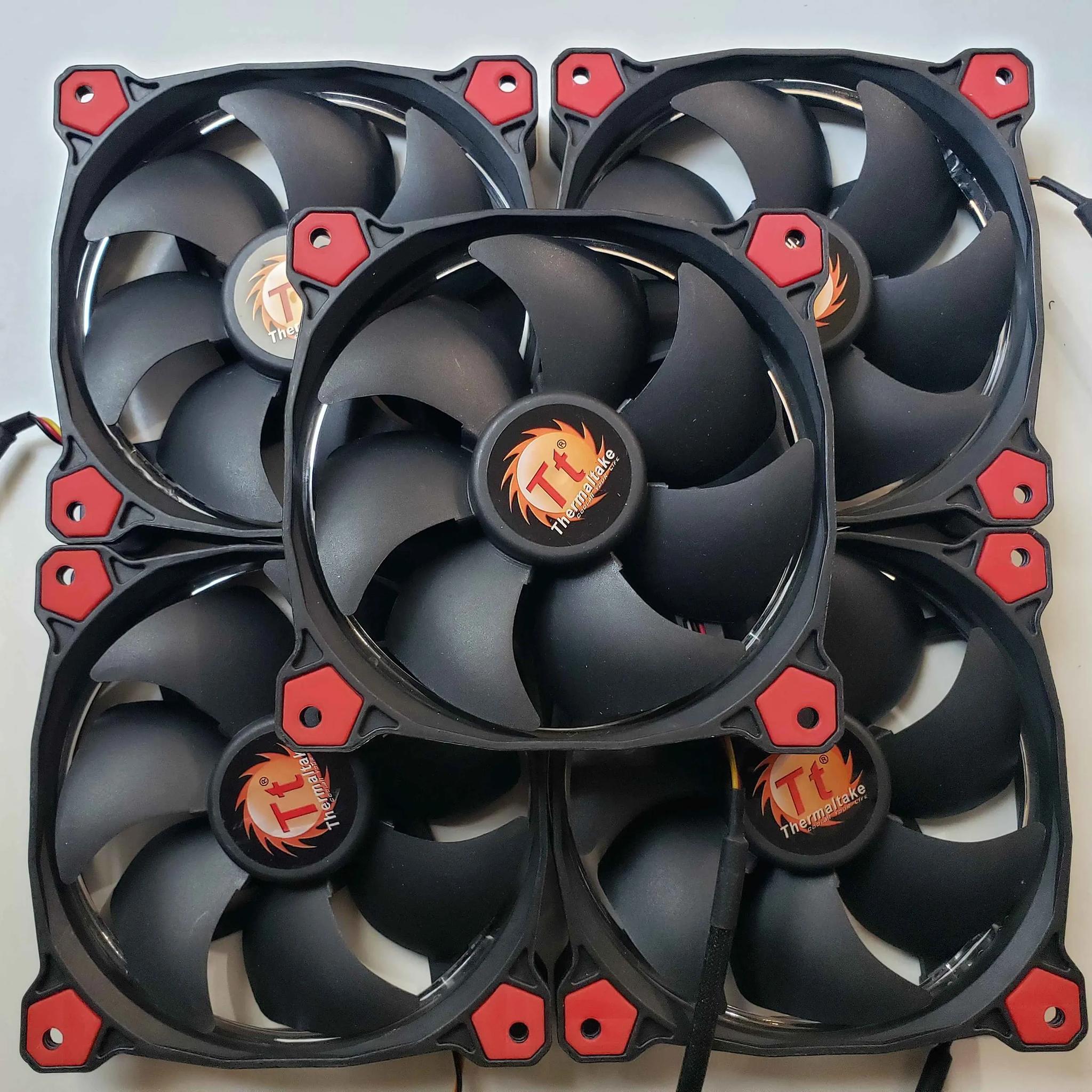 x5 Thermaltake 120mm Black/Red LED TT-1225 Case Fans