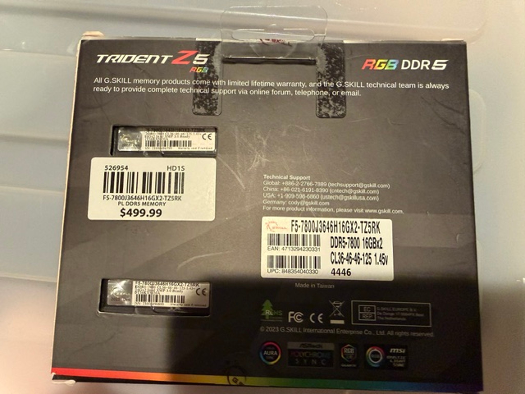 G.SKILL Trident Z5 RGB Series (Intel XMP 3.0) DDR5 RAM 32GB