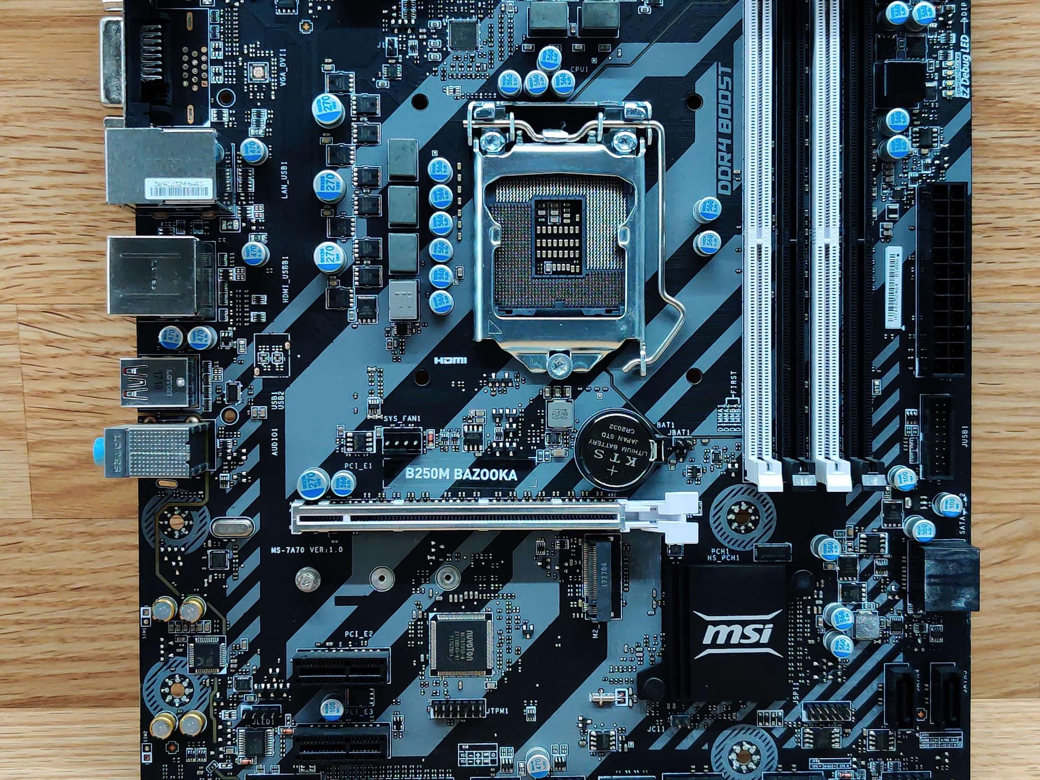 MSI B250M BAZOOKA Micro ATX LGA1151 Motherboard - USED
