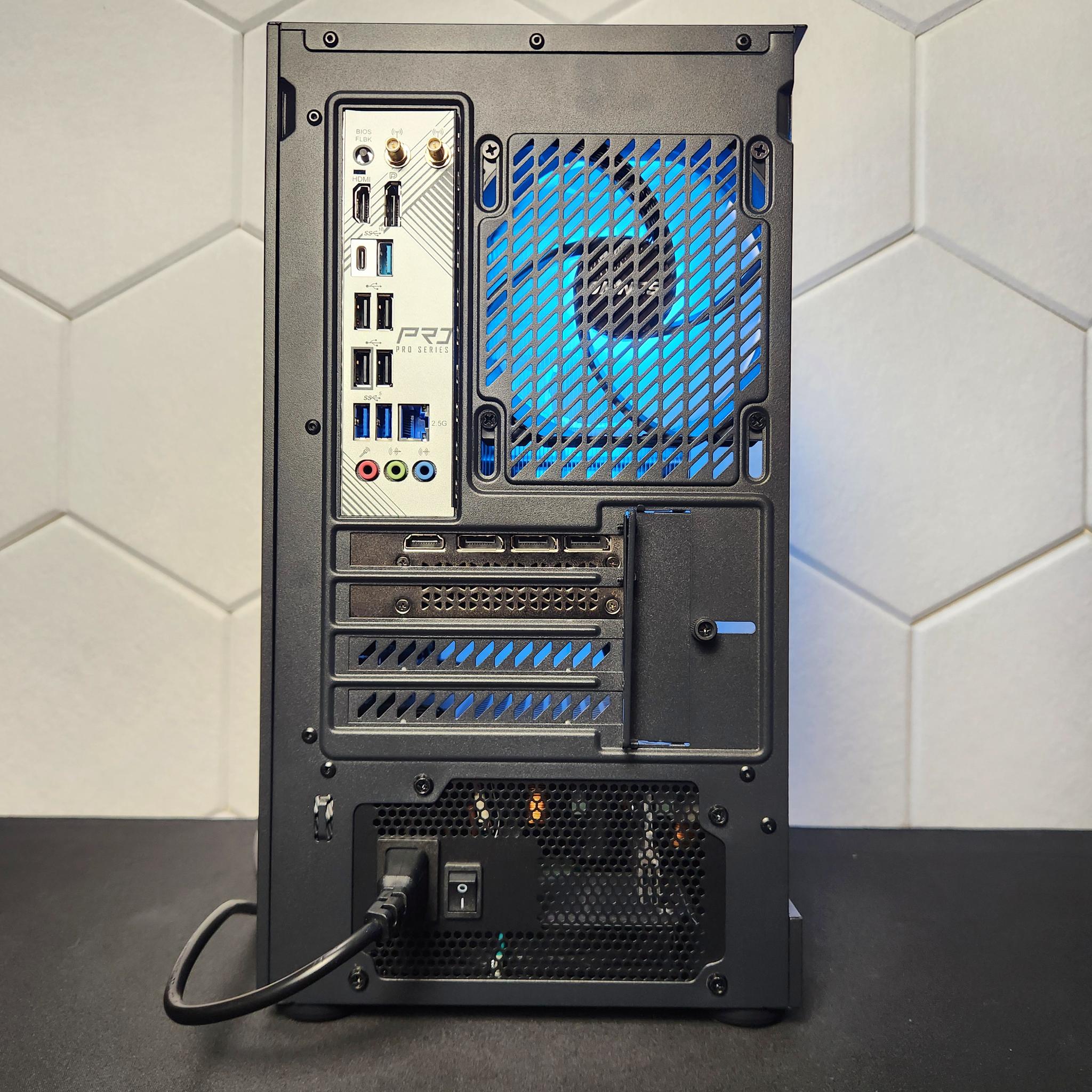 RTX 4060TI 8GB | Ryzen 7 8700F | 16GB DDR5 | 512GB SSD + 1TB HDD | Win 11 Home | WIFI+BT "Panda"