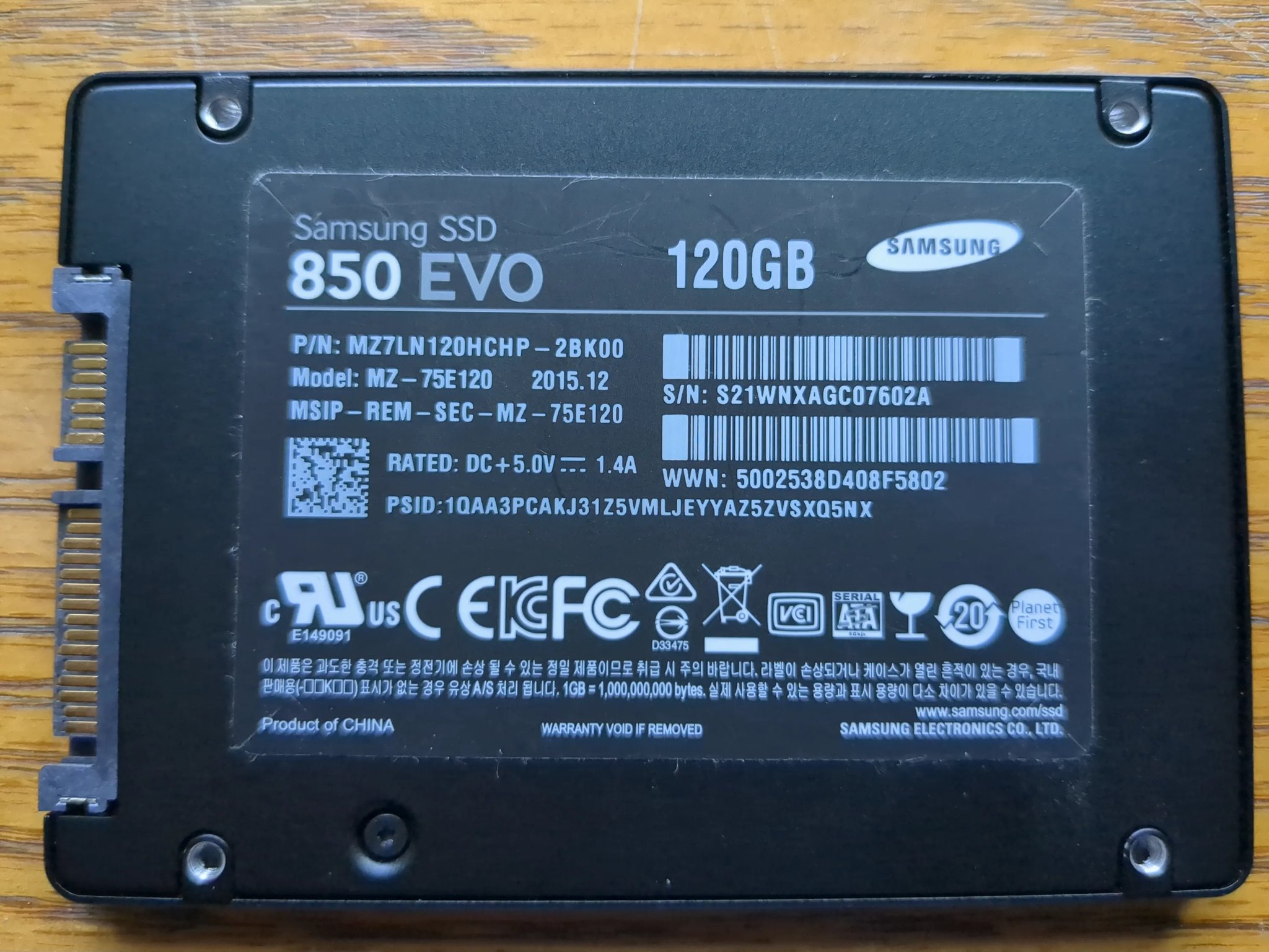 Samsung 120GB 2.5" Sata SSD