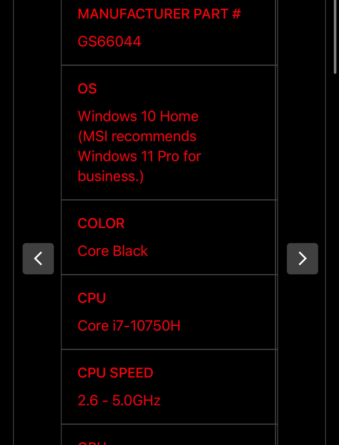 Msi G66 Stealth 10SE-442