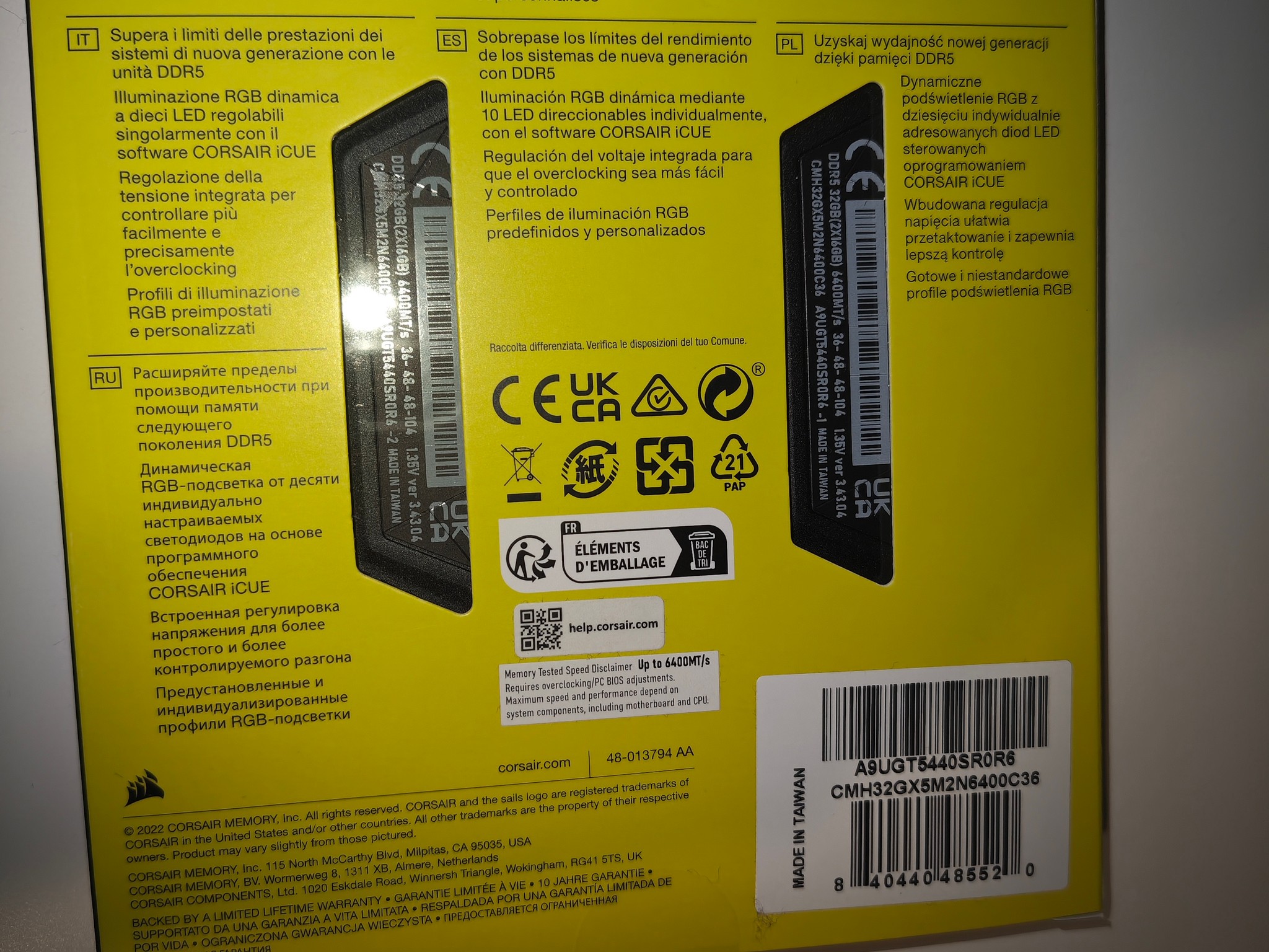 Corsair Vengeance RGB 32GB 6400MT/s CL36