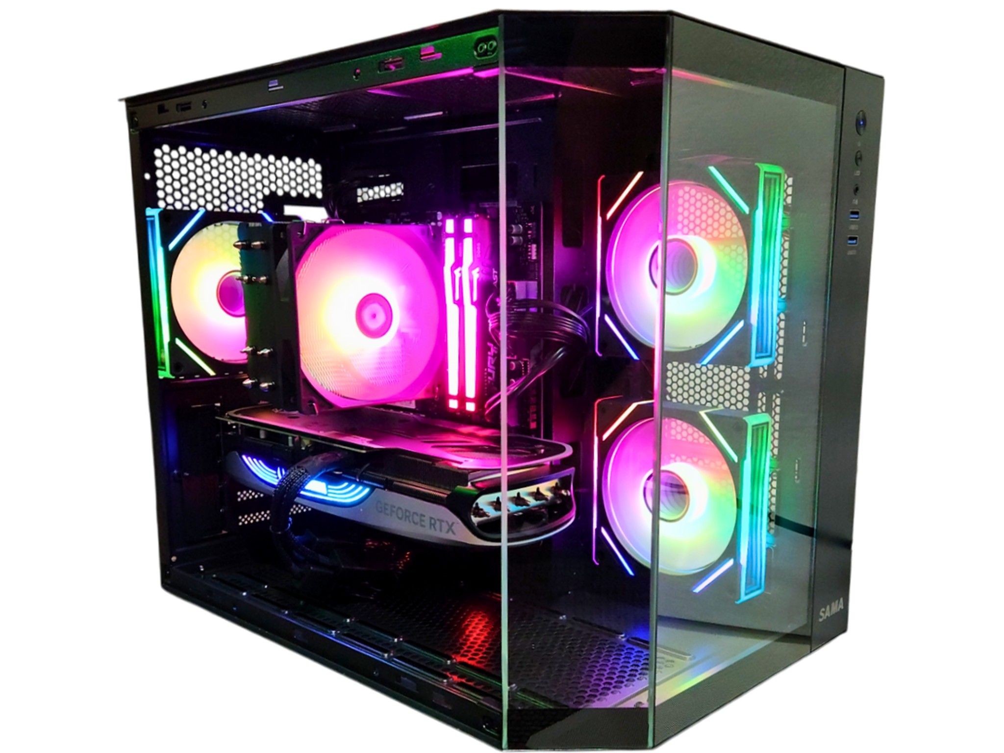 ➕️Amplify🦾: RTX 4070 | Ryzen 7500F | 32GB DDR5 RAM | 1TB SSD | 4 RGB Fans | Black Gaming PC