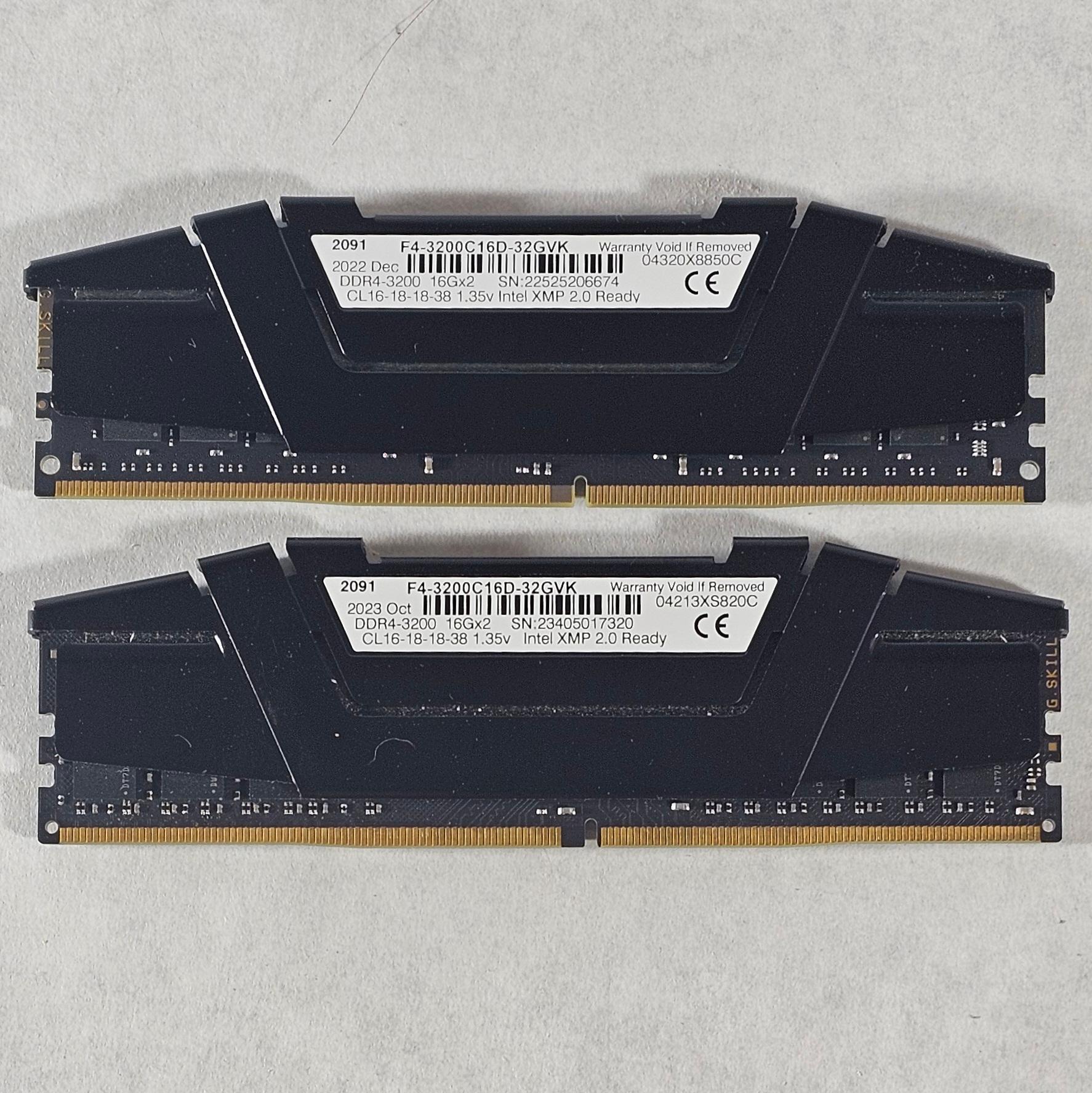 32GB DDR4 (2x16GB) CL16 3200MT/s G.Skill Ripjaws V Series