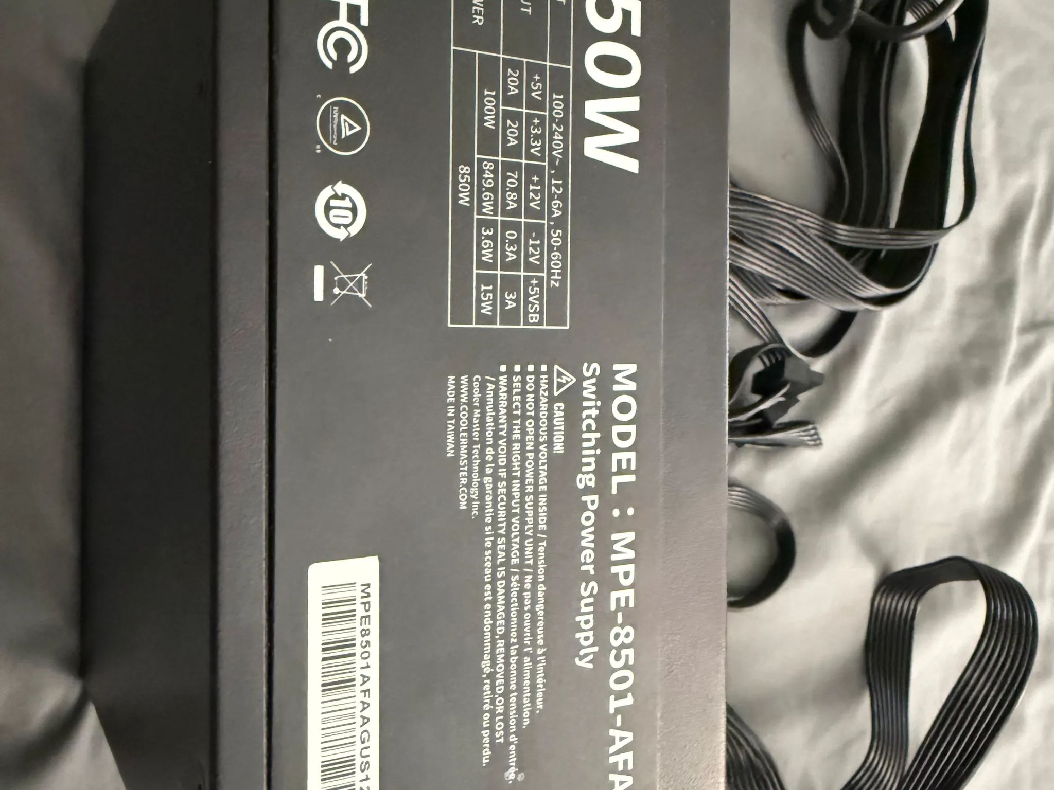 Cooler Master MWE Gold 850 V2 Full Modular, 850W, 80+ Gold Efficiency PSU