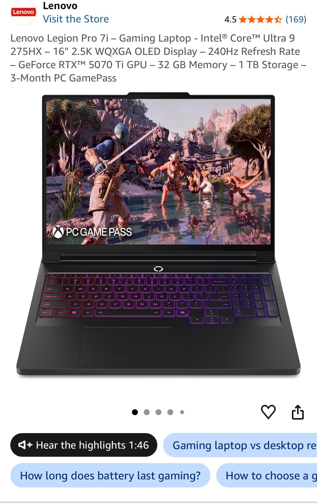 Lenovo Legion Pro 7i 5070ti
