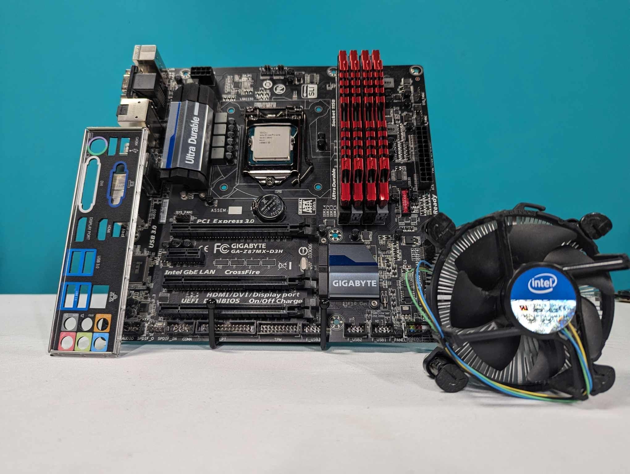 Gigabyte Z87 Motherboard Kit. Fully populated with i7-4770 and 16gb ram. Has Cooler! Free Ship!