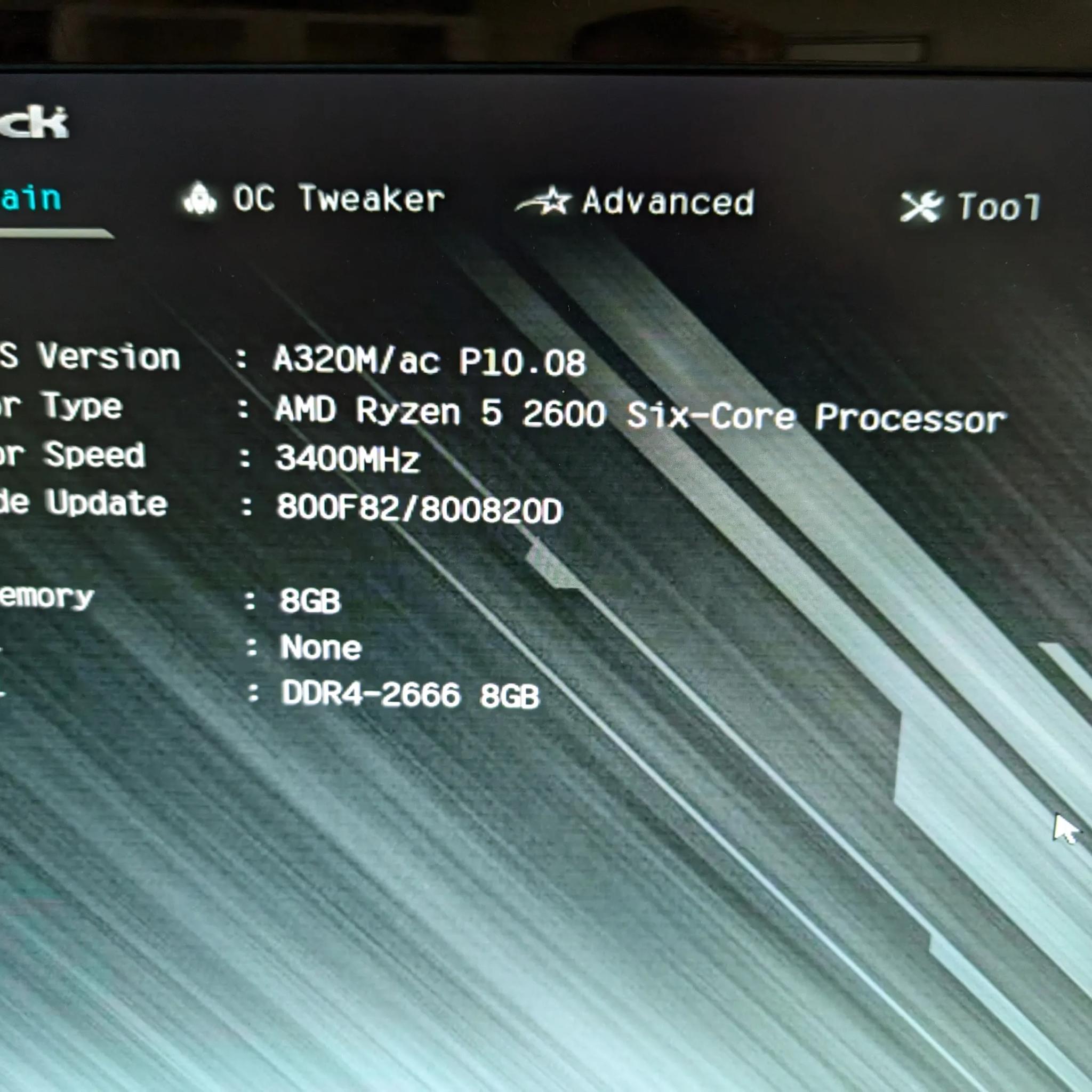 *READ* AsRock A320M/ac matx + 8gb ddr4