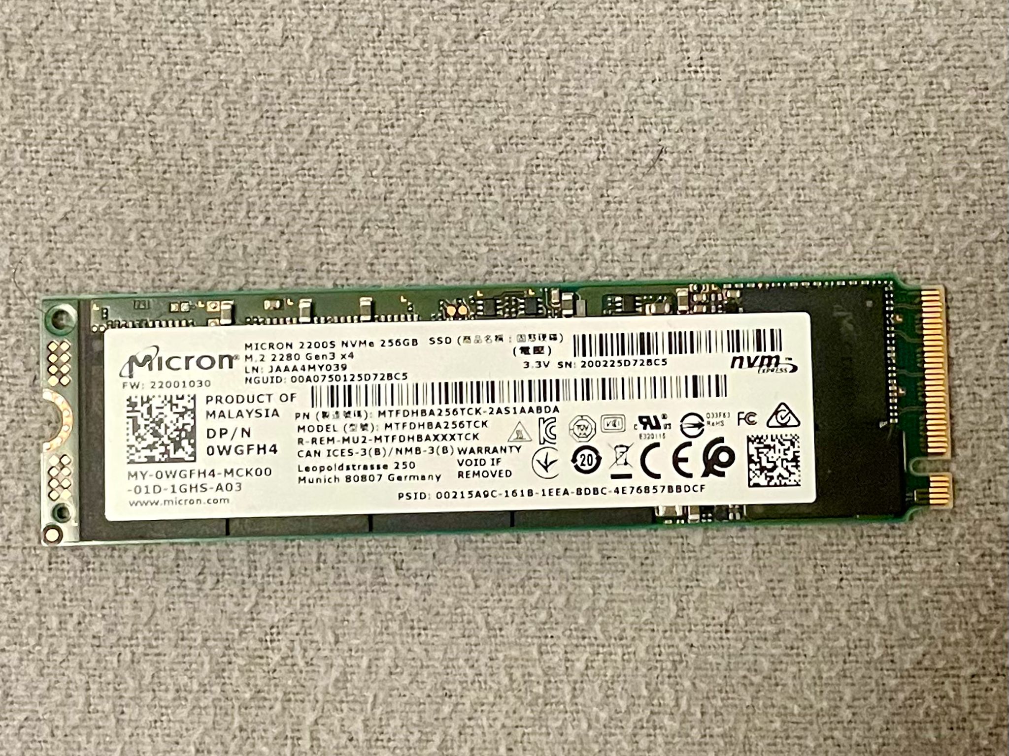 Micron 2200S NVMe 256GB - Price Mog Guarantee!^*