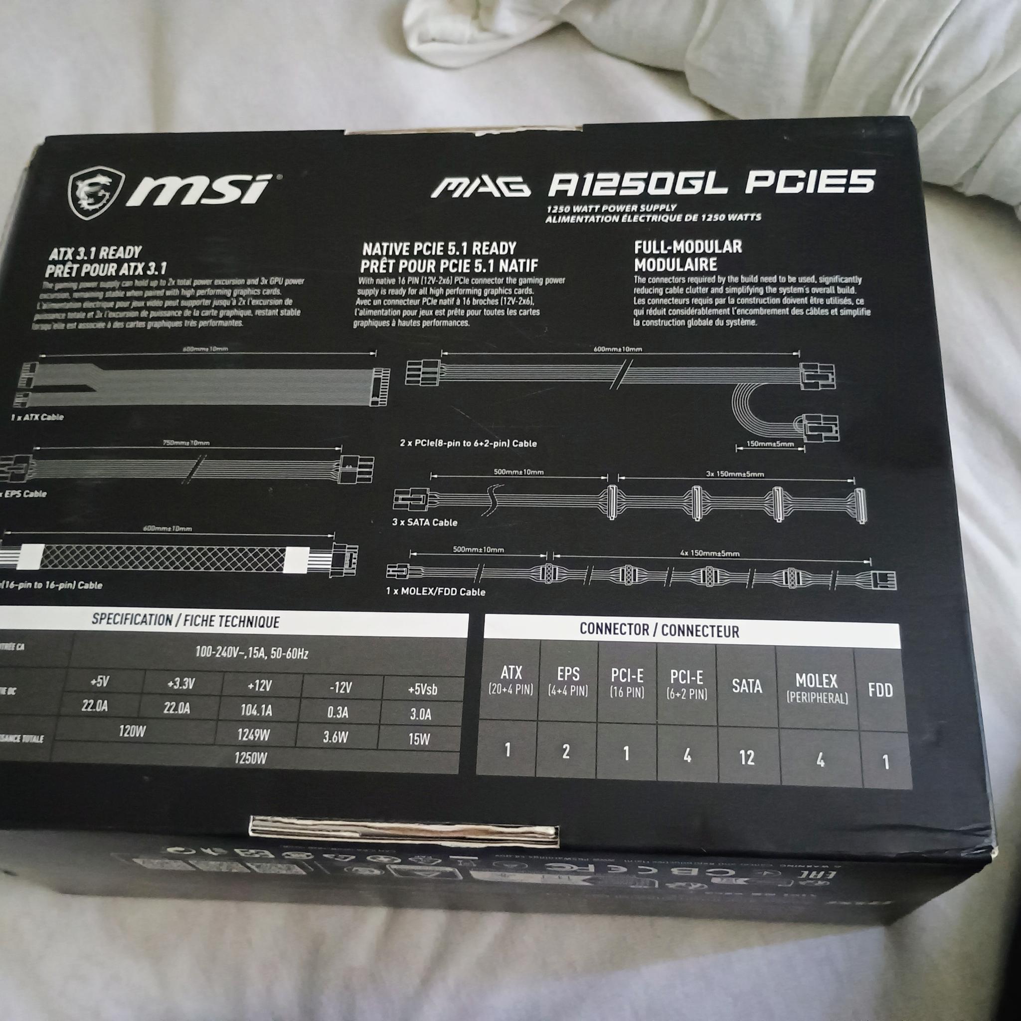 Msi 1200w psu