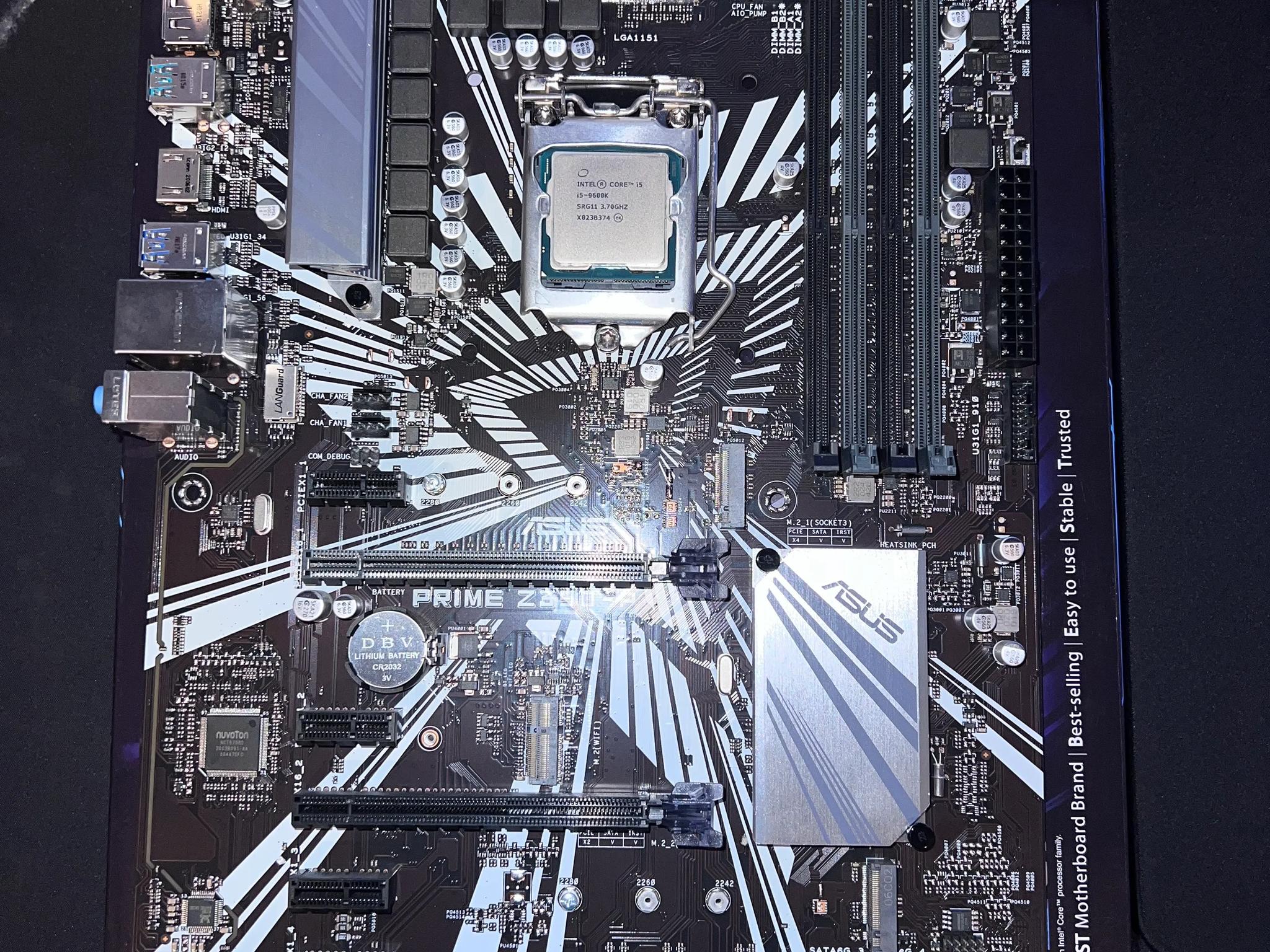 Intel i5-9600K + Asus Prime Z390-P CPU Mobo Combo