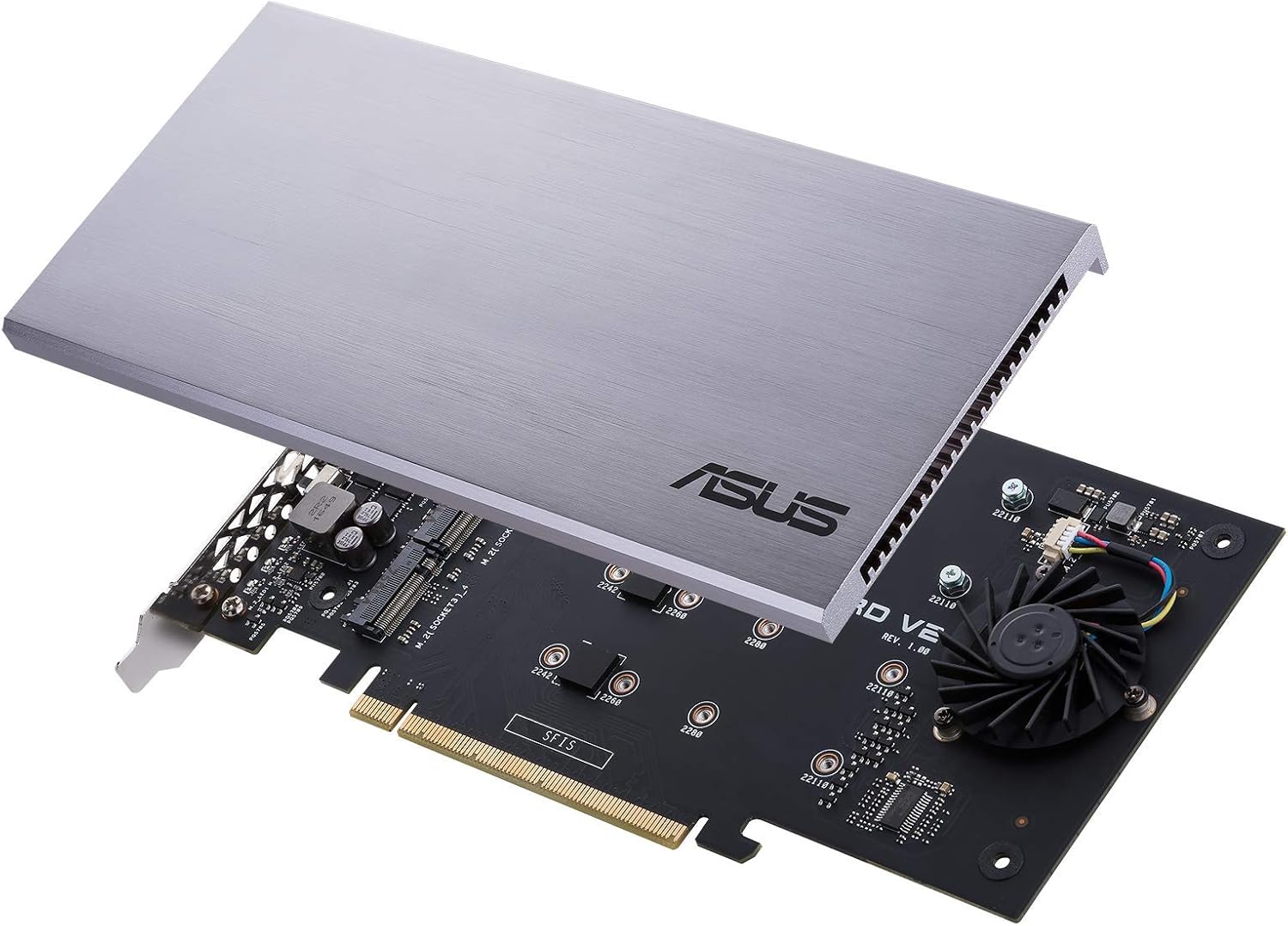ASUS Hyper M.2 X16 PCIe 3.0 X4 Expansion V2 Supports 4 NVMe M.2 Intel VROC AMD Ryzen Threadripper