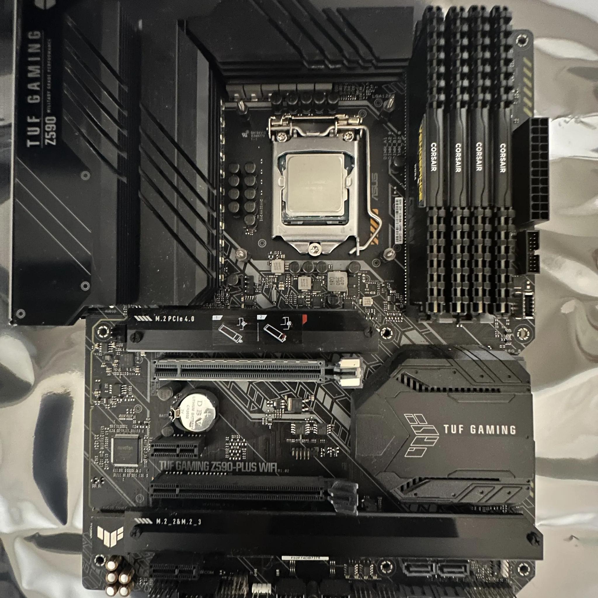 Bundle Z590-Wifi Mother board plus-- Intel core i7 10700k-- 32gb Corsair 3600hmz