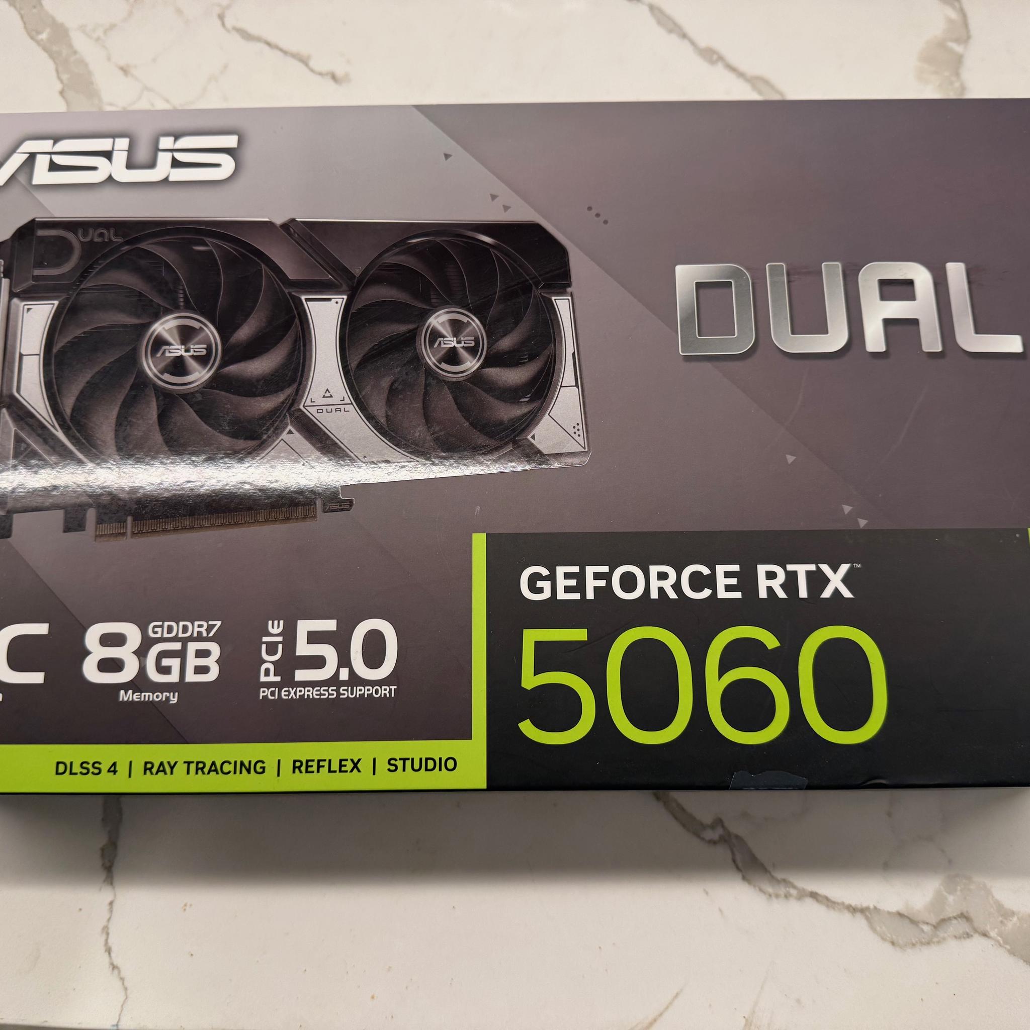 ASUS NVIDIA GeForce RTX 5060 Dual Overclocked Dual Fan 8GB GDDR7 PCIe 5.0 Graphics Card