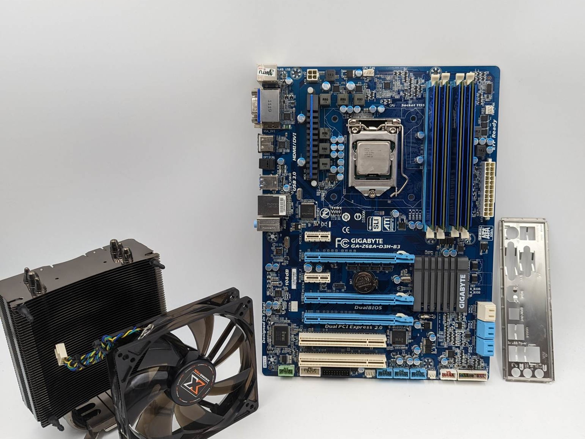 Gigabyte Z68 Board with i7-2700k, 16gb ram, and Tower cooler Kit. 