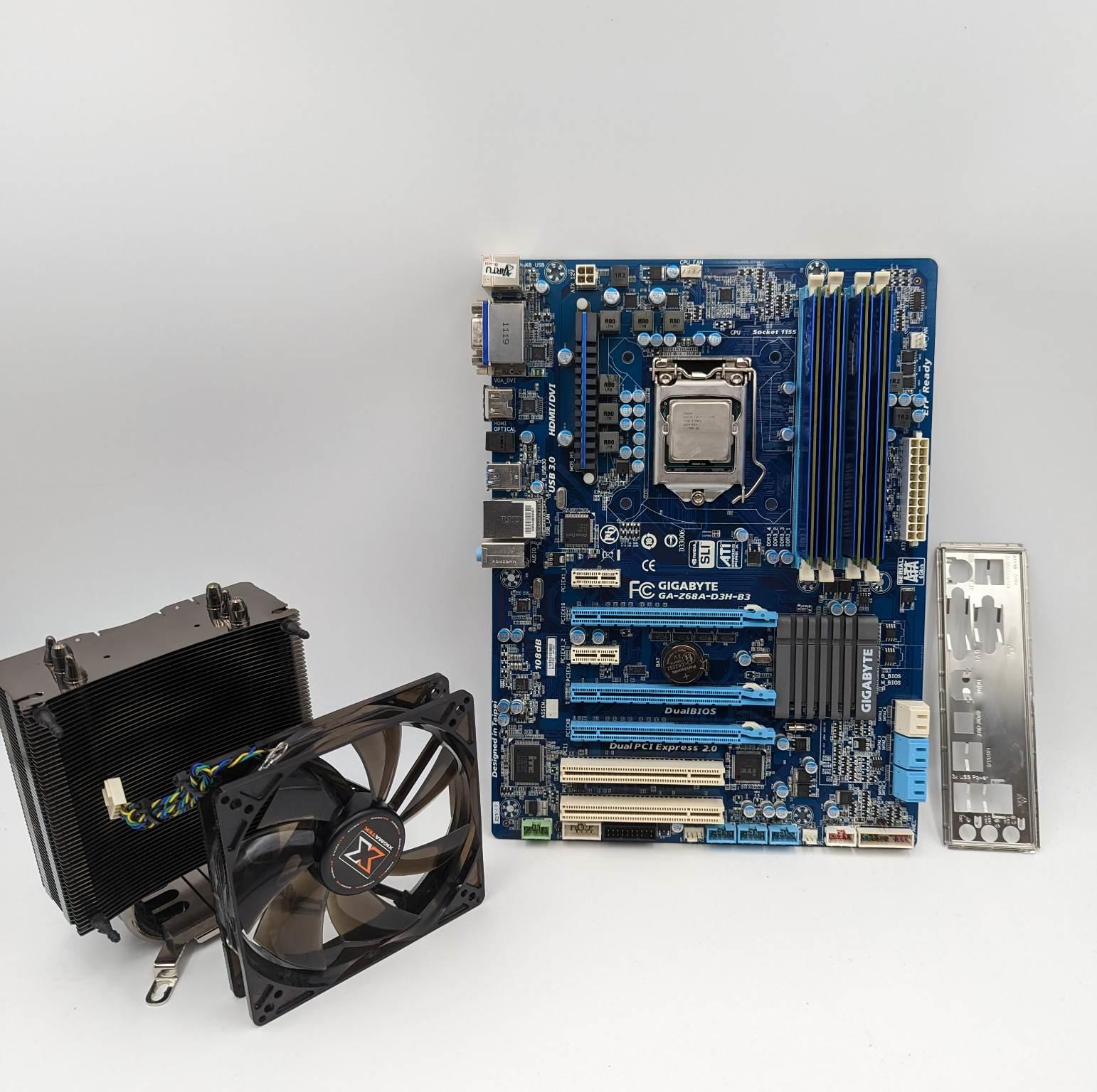 Gigabyte Z68 Board with i7-2700k, 16gb ram, and Tower cooler Kit. 