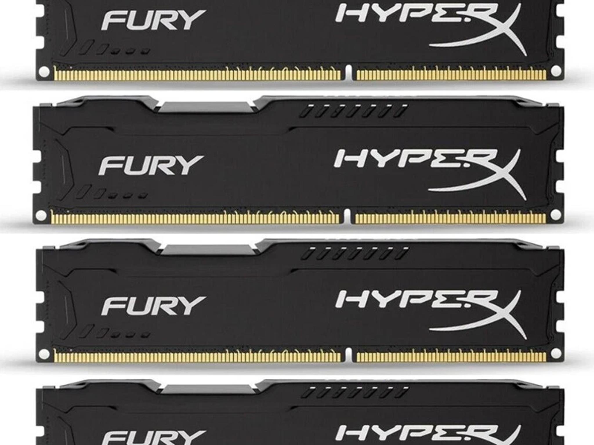 32GB Kingston HyperX Fury DDR3 RAM 4x8GB 1333MHz PC3-10600 Desktop Memory